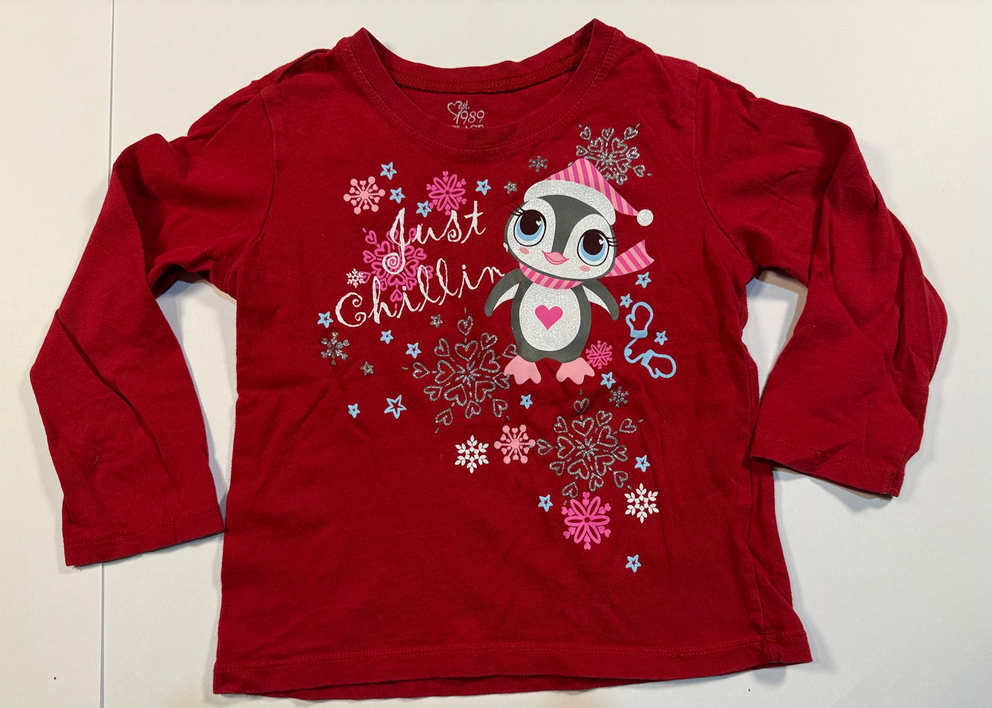 #180 Girls 4T Holiday Shirt Bundle - Skeleton, Reindeer, Penguin