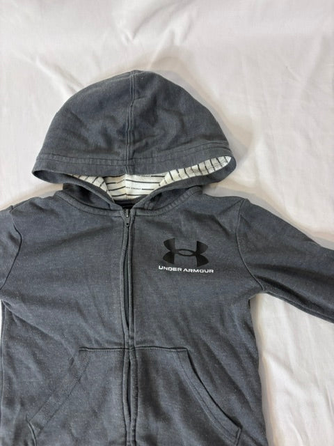 #90 Under Armour Boys Full-Zip Hoodie Gray Size 12-18 Months