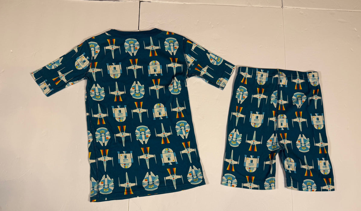 #141 Boys 12 (150) Hanna Andersson Star Wars Short Sleeve Pajamas