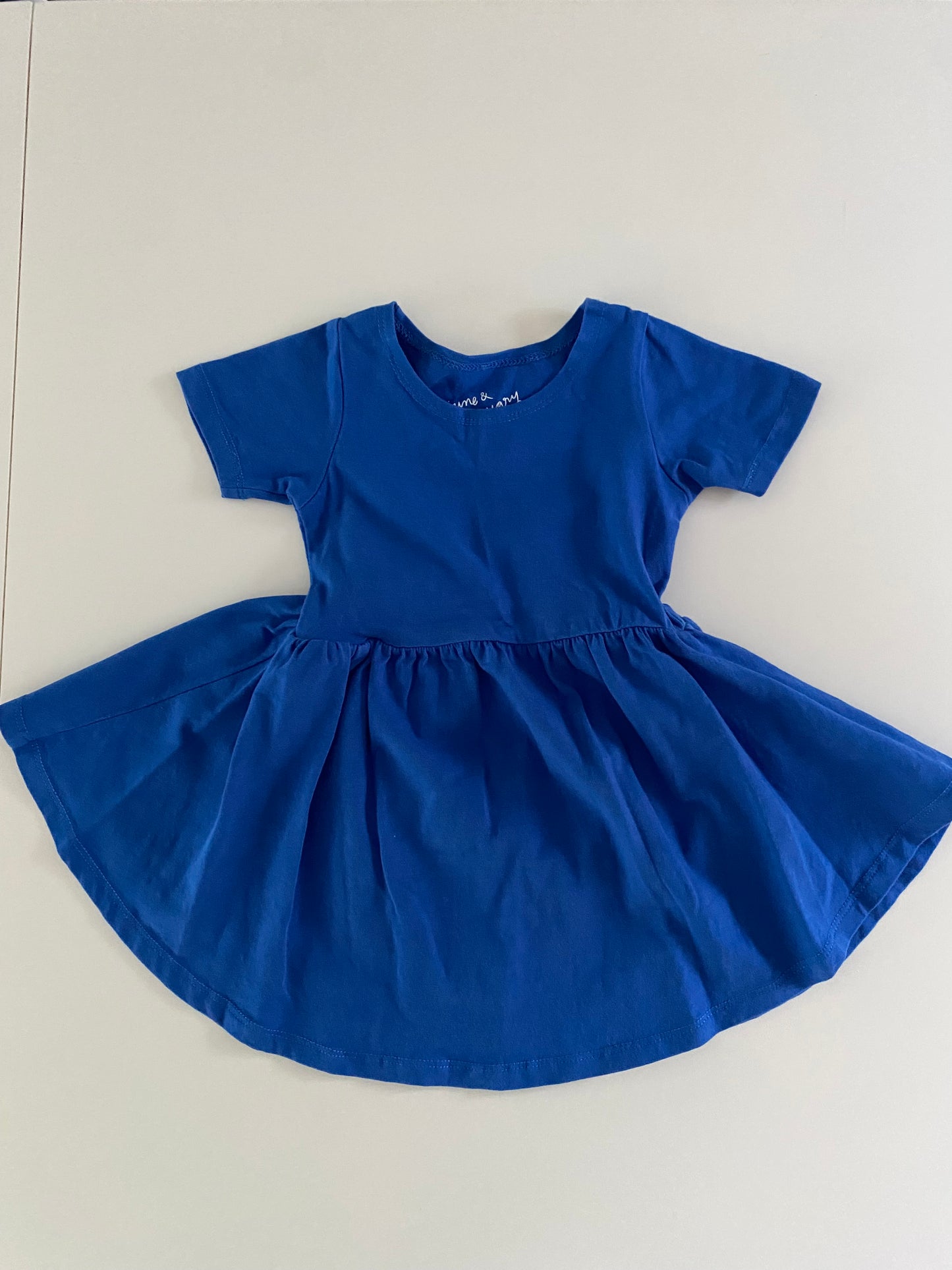 #117, Girls 12-18M, June & January blue dress, EUC