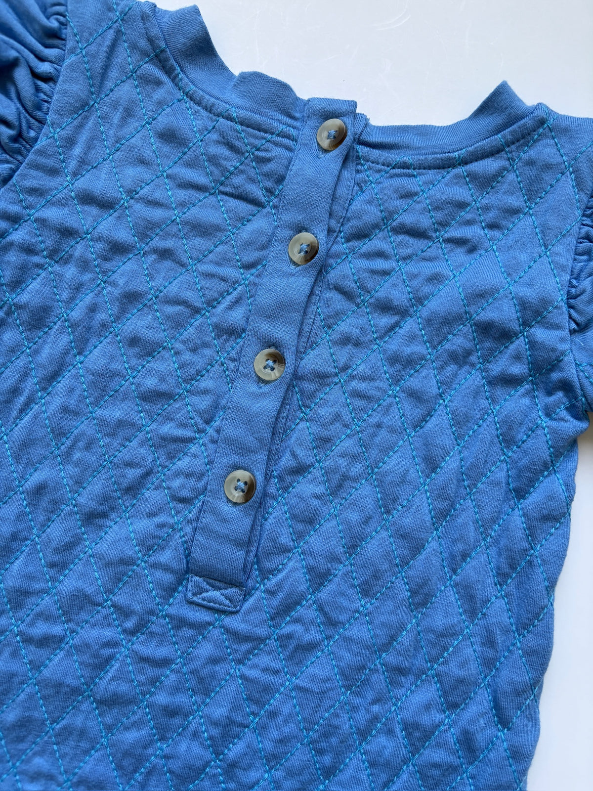 Seller #105 - Girls Size 12-18 Months Kate Quinn Blue Ruffle Tunic VGUC