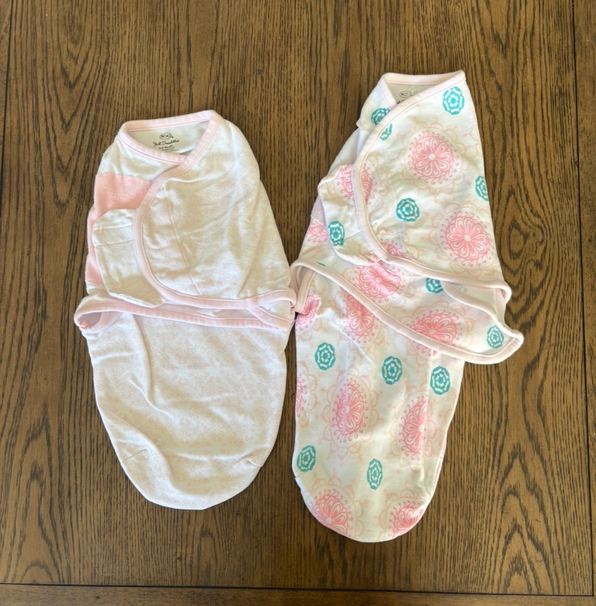 Seller #195 - Bundle of 2 Pink Patterned SwaddleMe Wrap Swaddles Size Sm/Med
