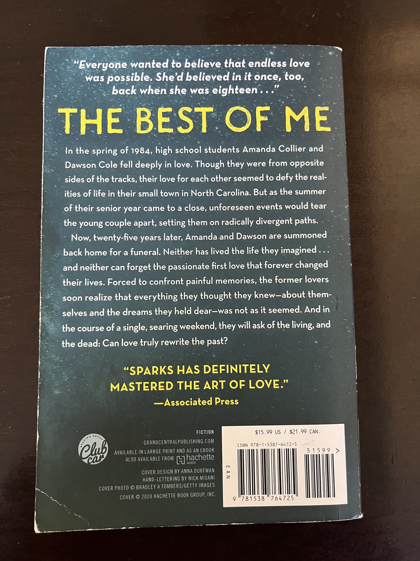 #124 The Best of Me by Nicholas Sparks Paperback Book