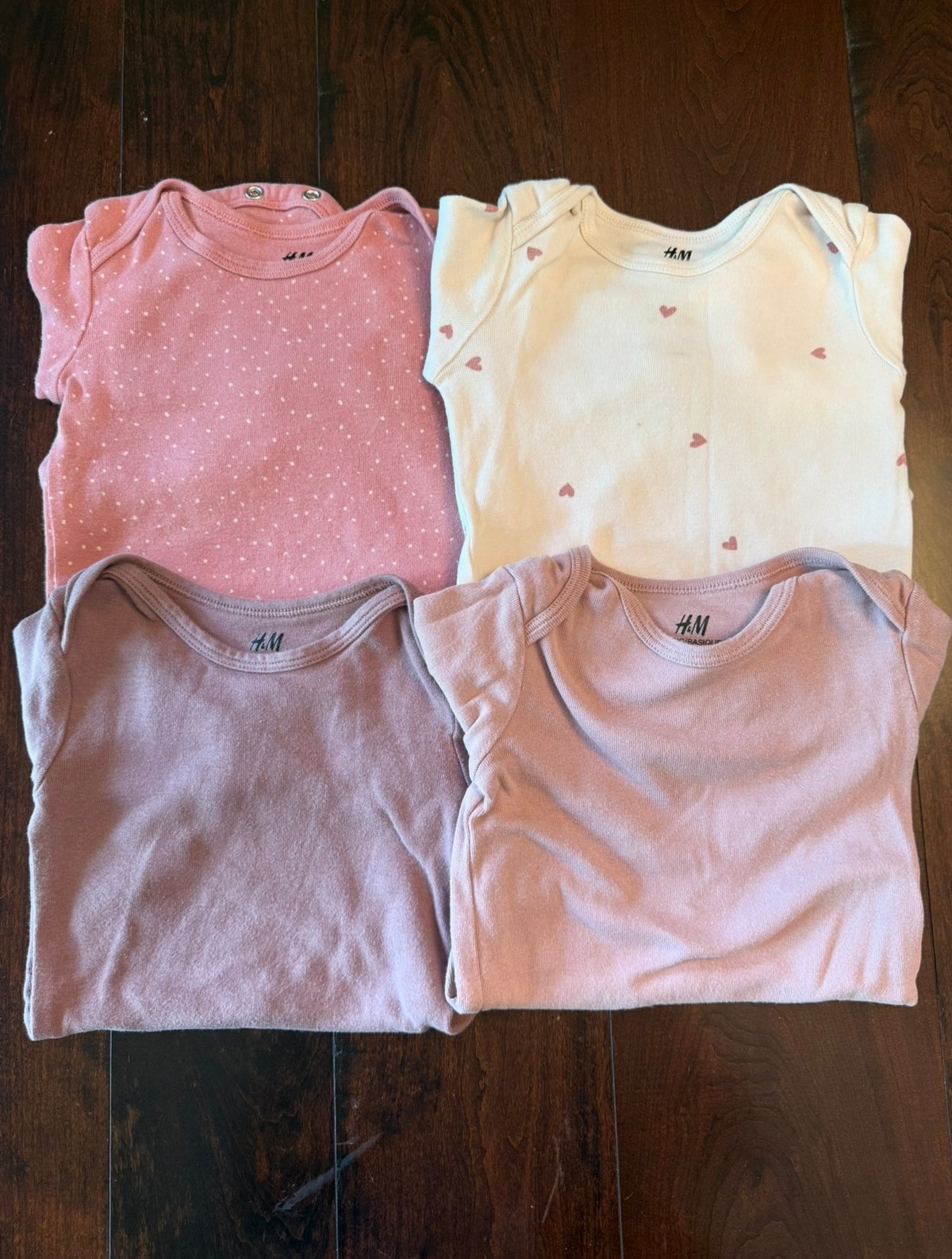 #28 H&M Long Sleeve Onesie Bundle - Girls 9-12 Months
