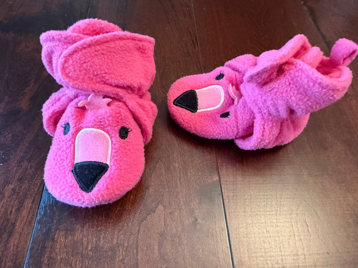 #28 Flamingo Booties - 12-18 Months