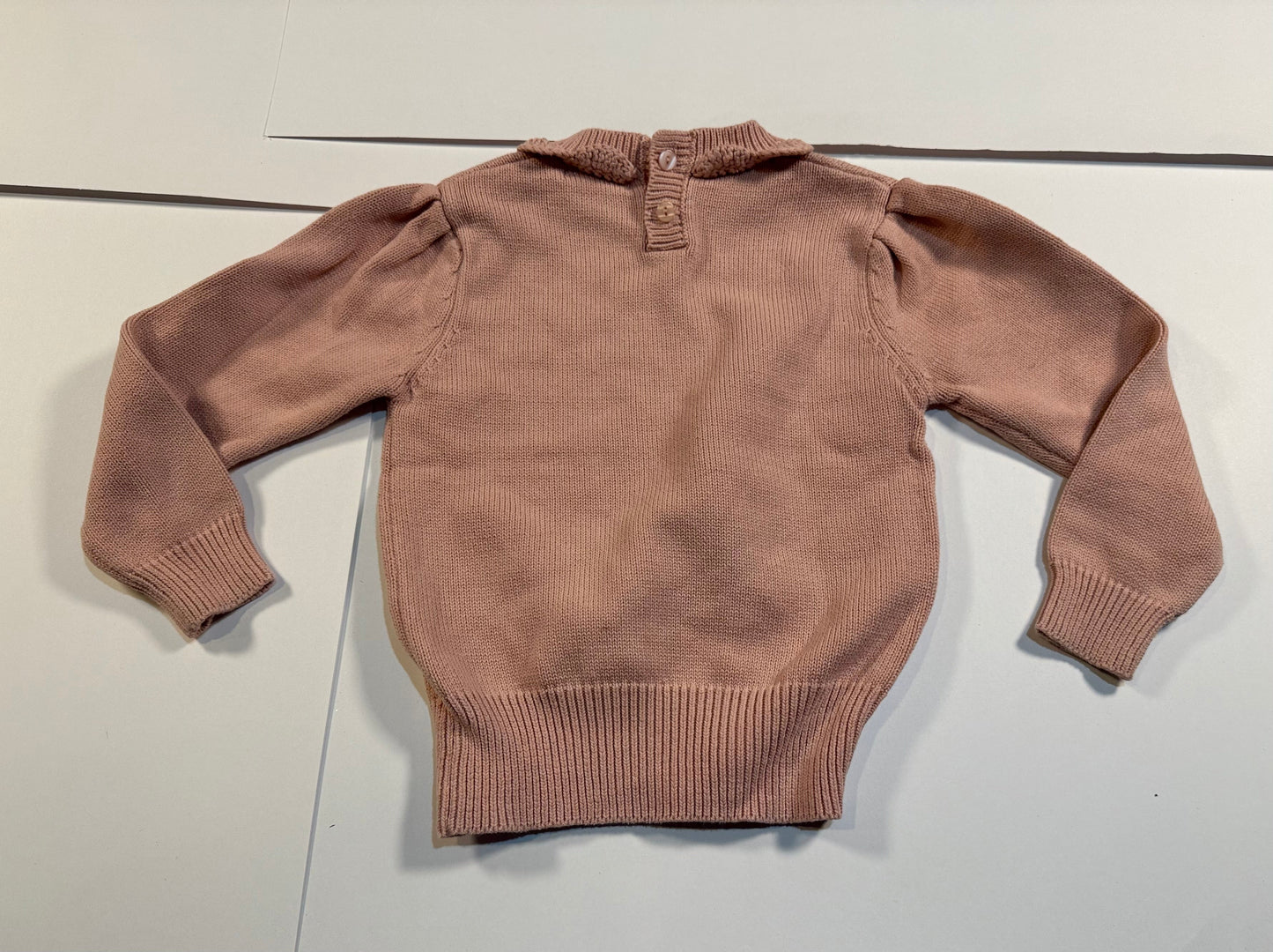 #180 Girls 3T Mauve Scalloped Sweater