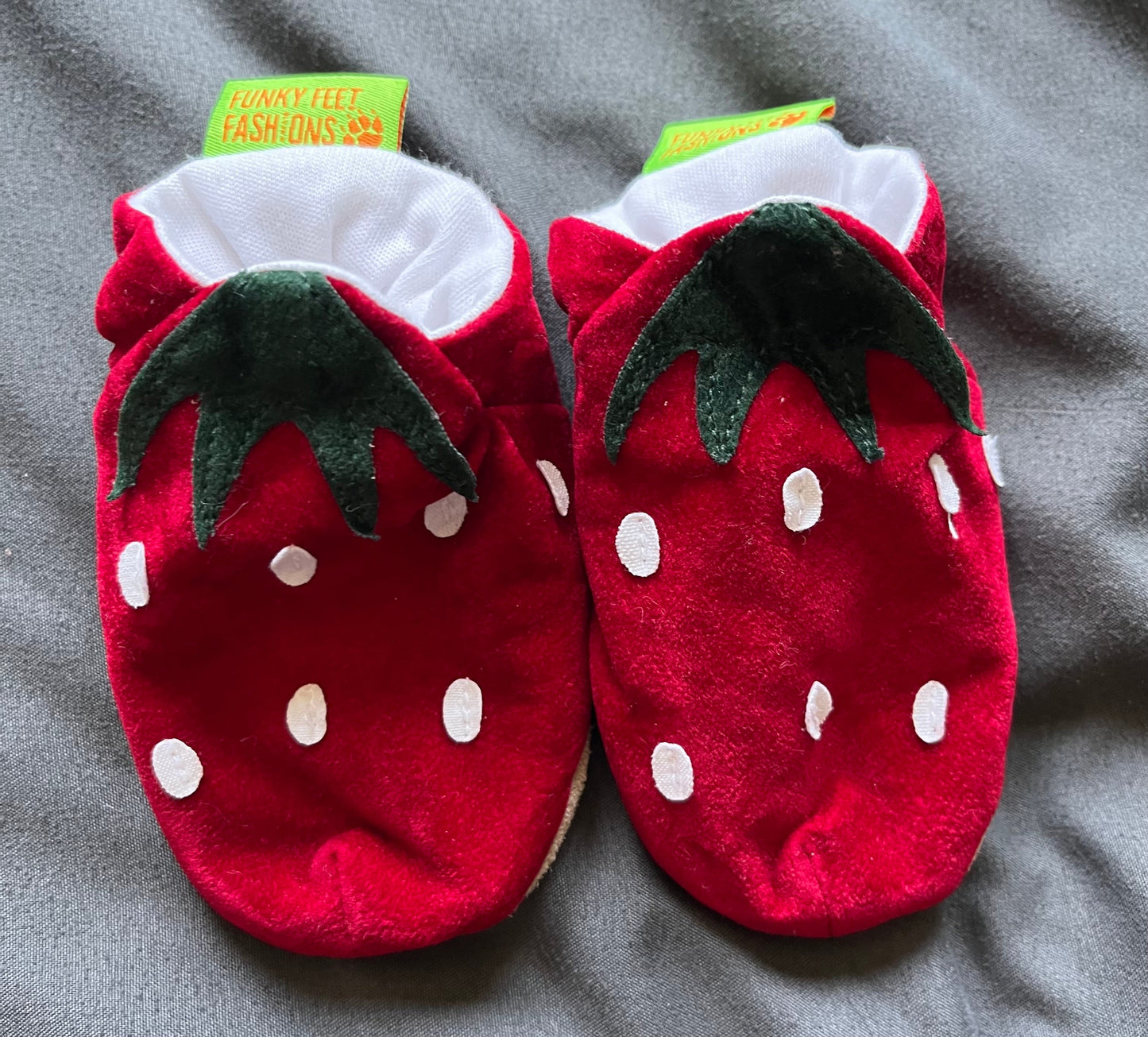 Seller #13 Funky Feet Fashions 0-6 months Strawberry shoes