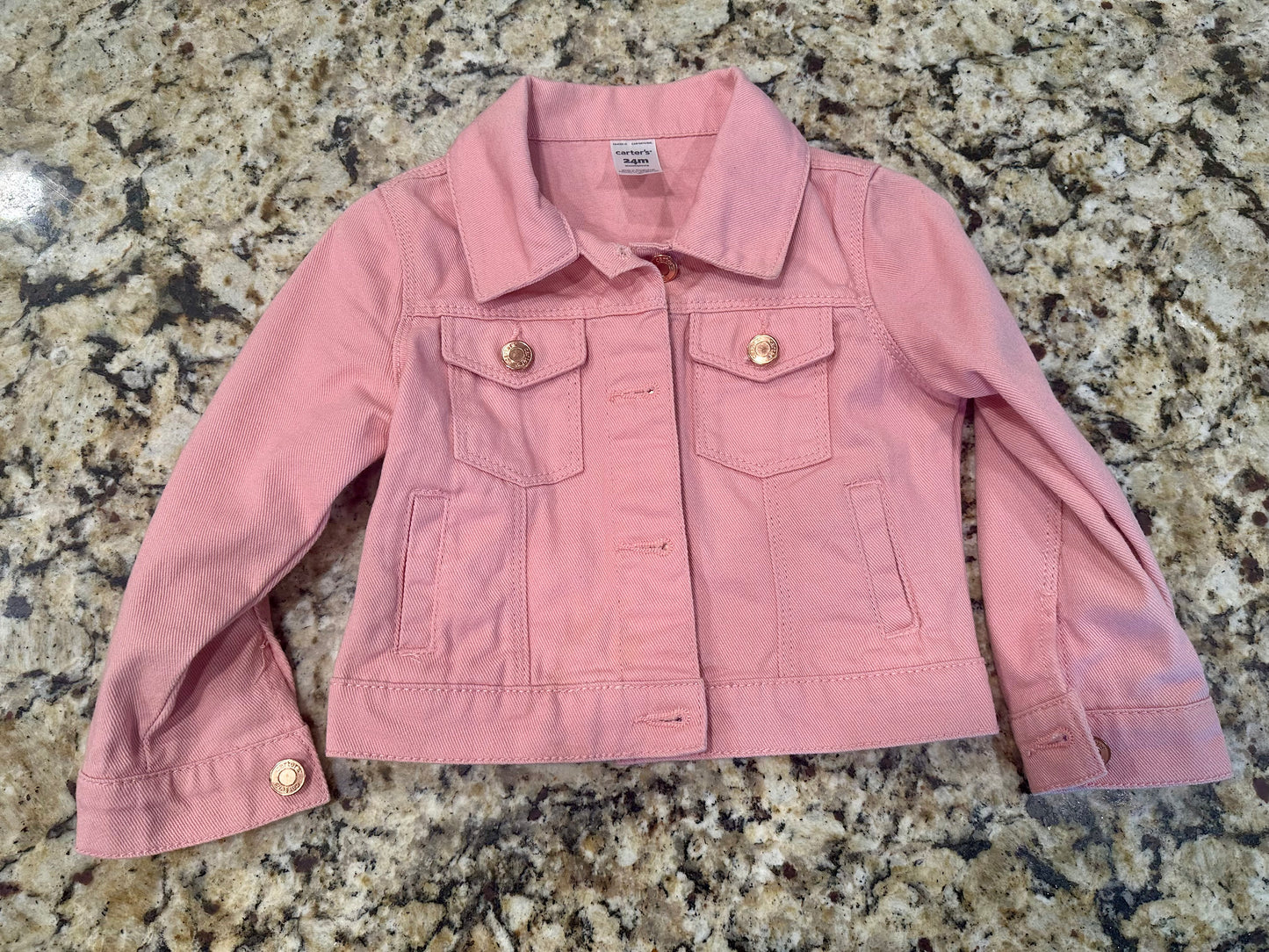 #24 24months carters rose gold denim jacket