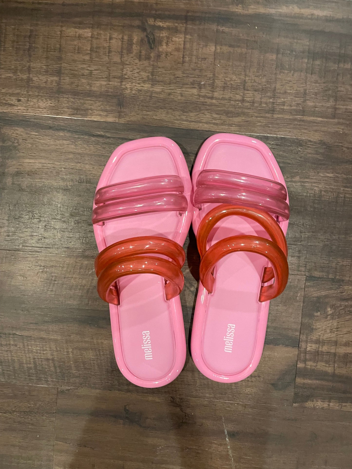 #199 REDUCED women’s Melissa pink sandals size 8 NWOT