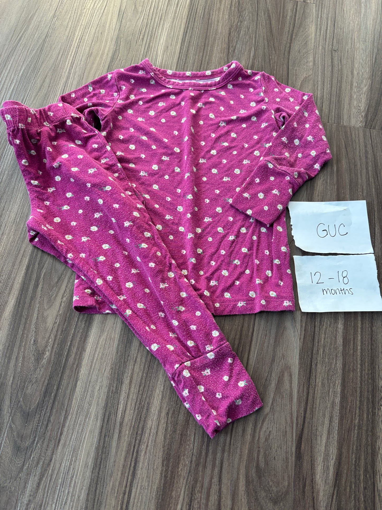 #138 - 12-18 Mo - GUC Posh Peanut - Purple Floral Pajamas - PU 45236