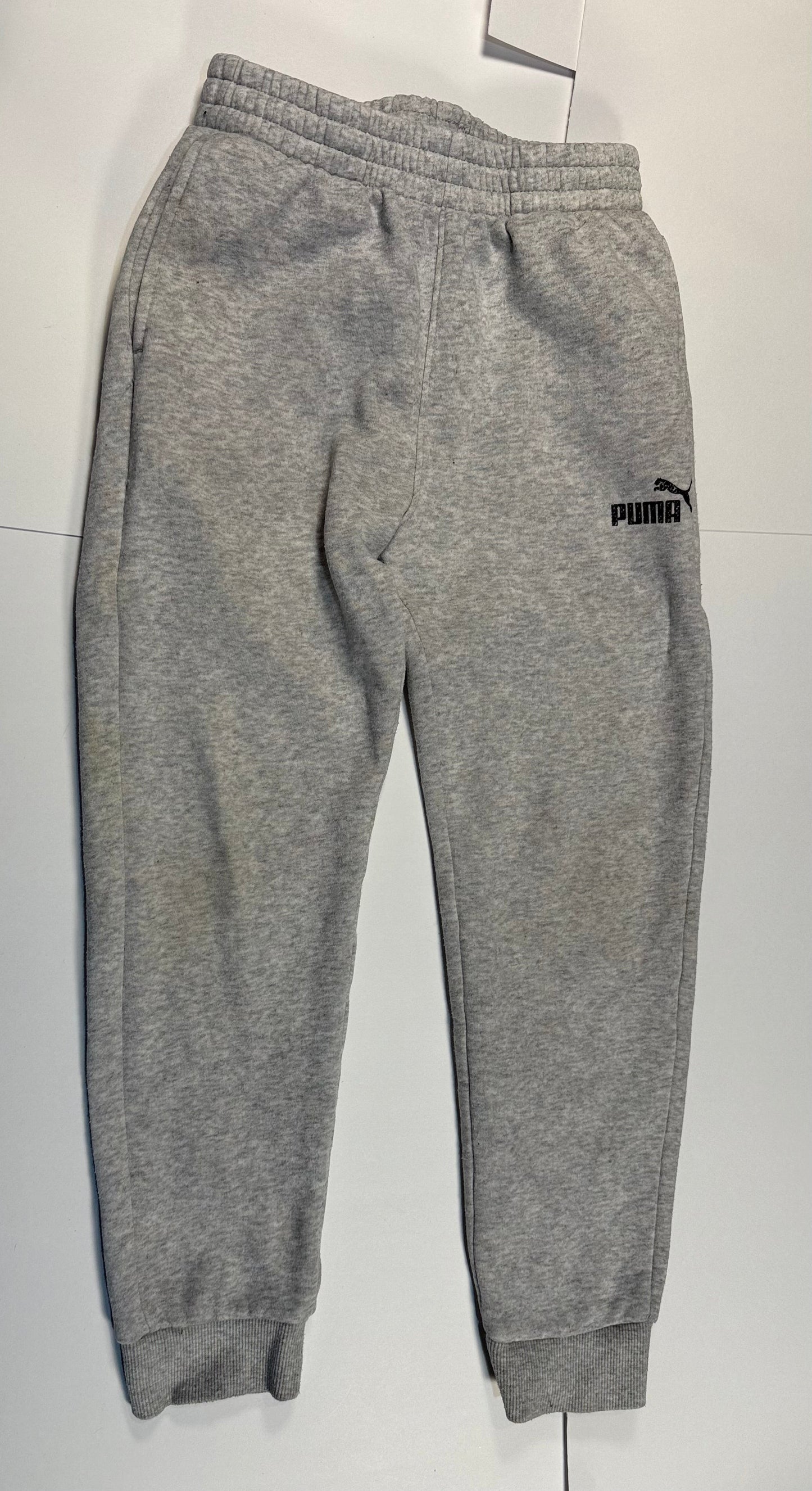 #180 Boys 7/8 Small Puma Gray with Black Logo Hoodie Set