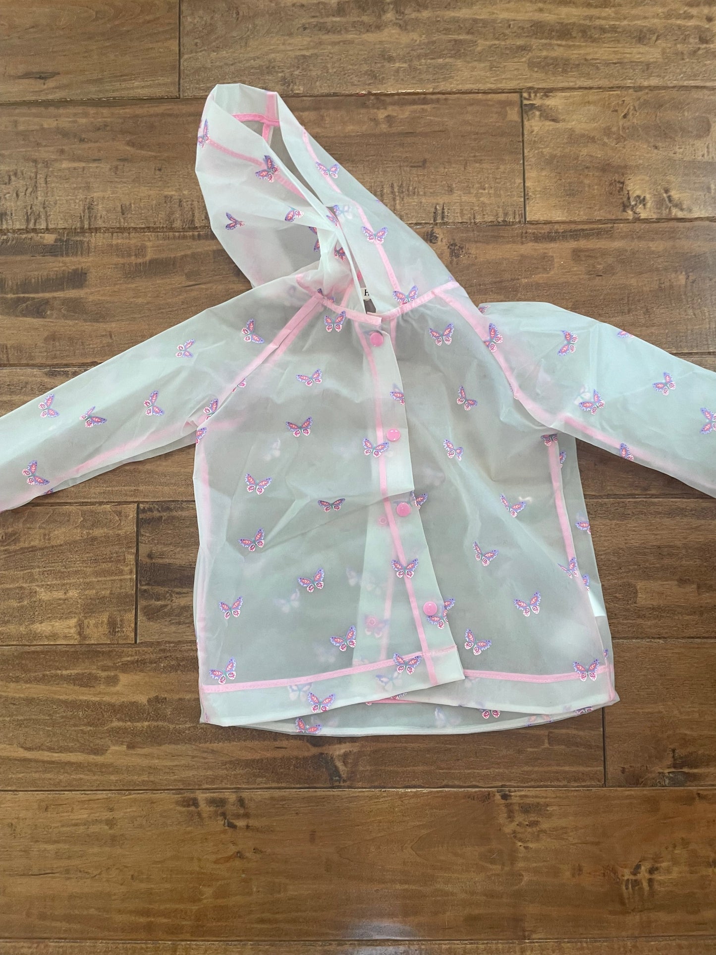 #199 REDUCED Girls Hatley raincoat butterflies size 12-18 months EUC