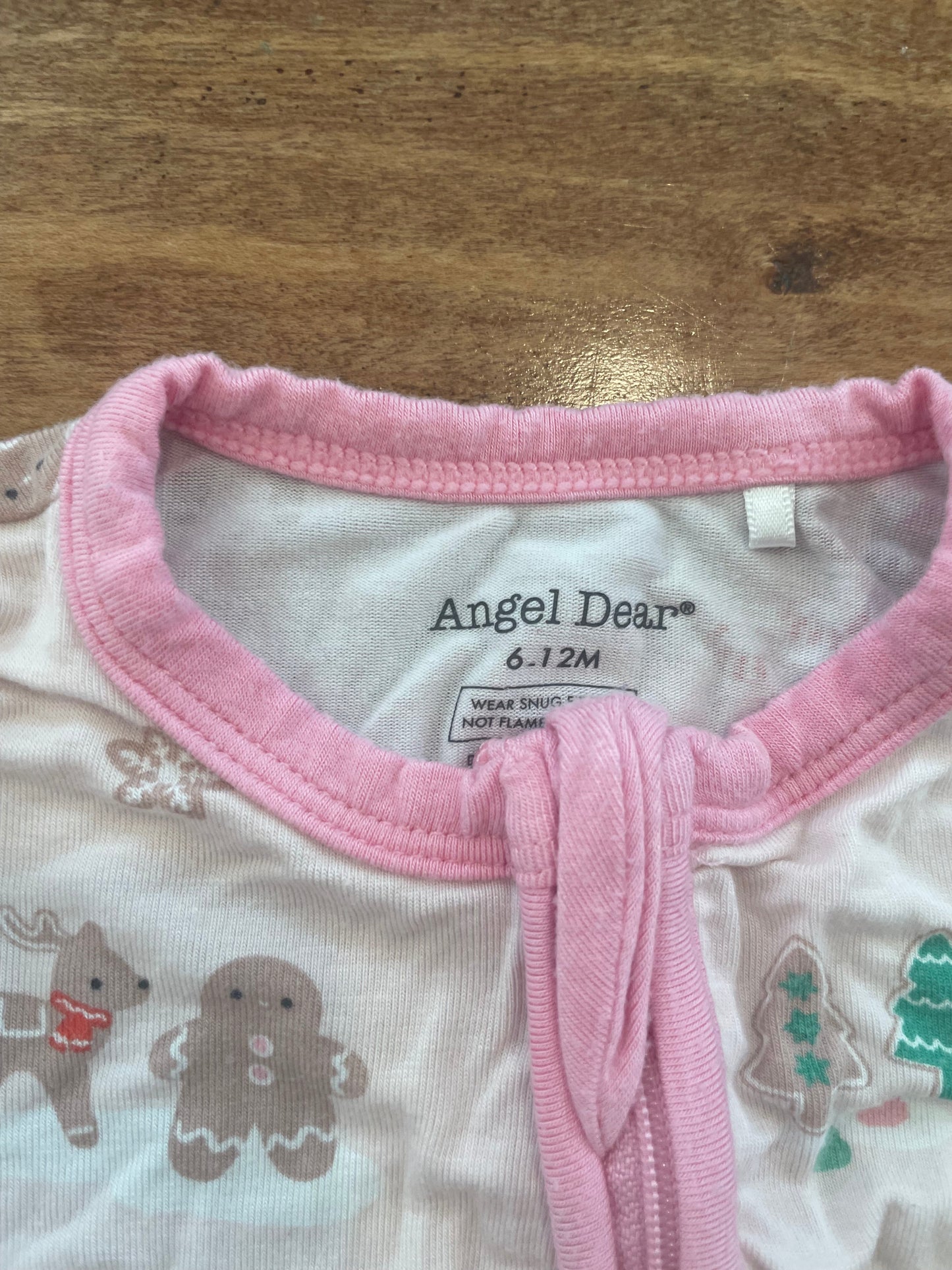 #199 REDUCED Girls ANGEL dear gingerbread pink pajamas size 6-12 months WYC