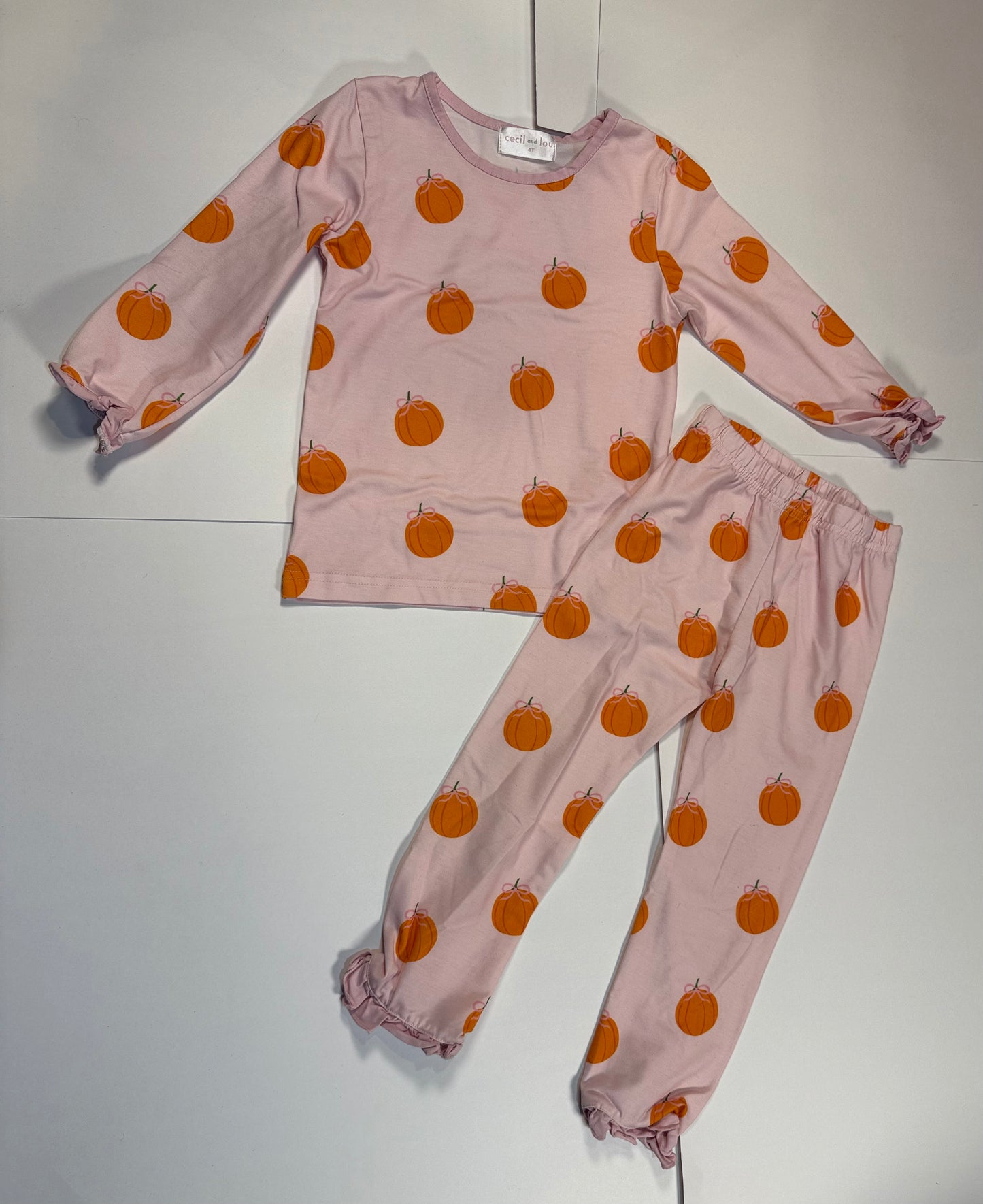 #180 Girls 4 Cecil and Lou Pink Pumpkins (1 of 2 available)