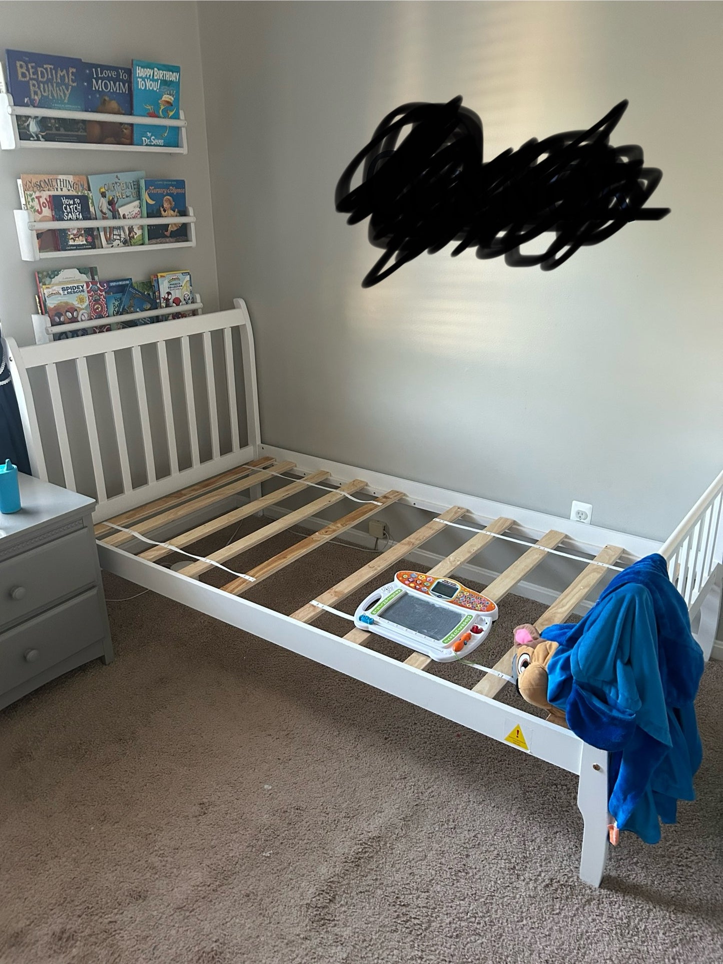 104 - Target white twin wooden bed
