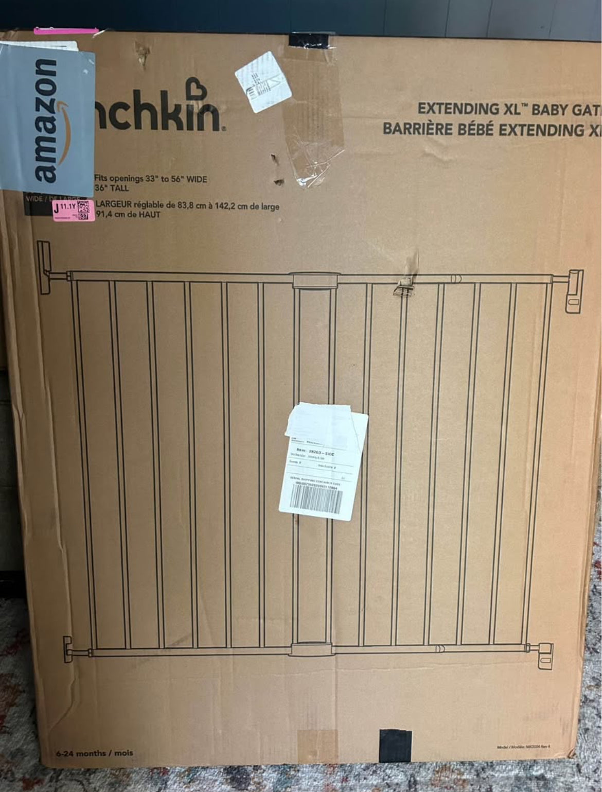 Seller 128 - Munchkin Extending XL Tall And Wide Baby Gate - New in Box
