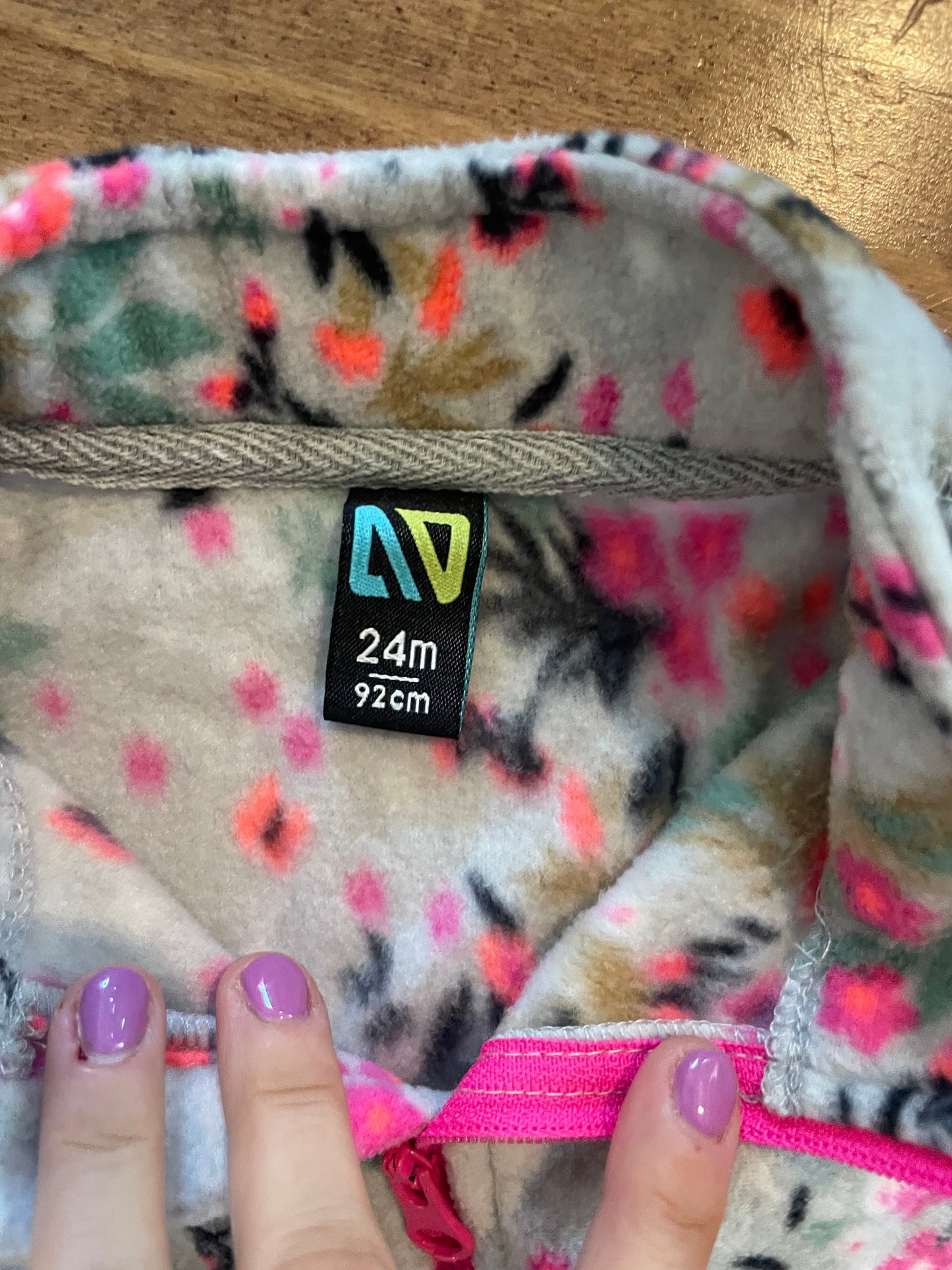 #199 REDUCED Girls fleece one piece size 24 months EUC