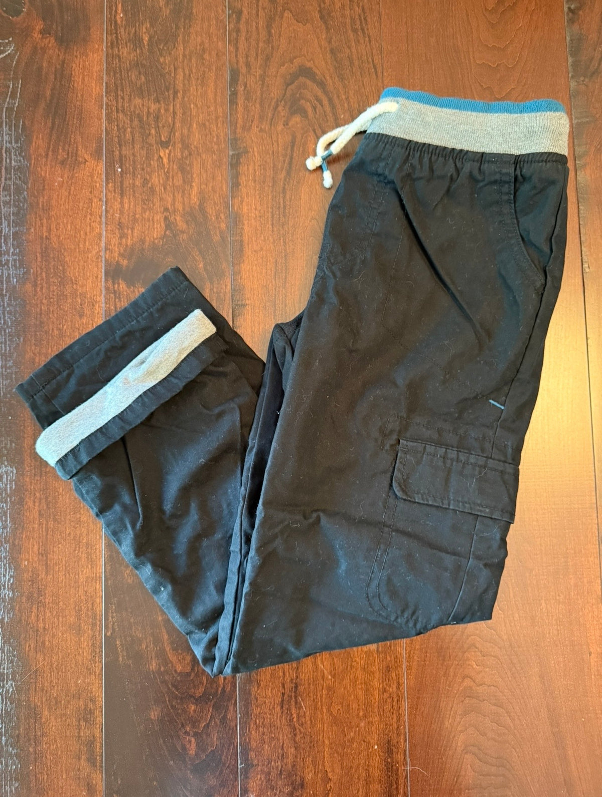 #28 Cat & Jack Black Lined Cargo Pants - Boys Small 6/7