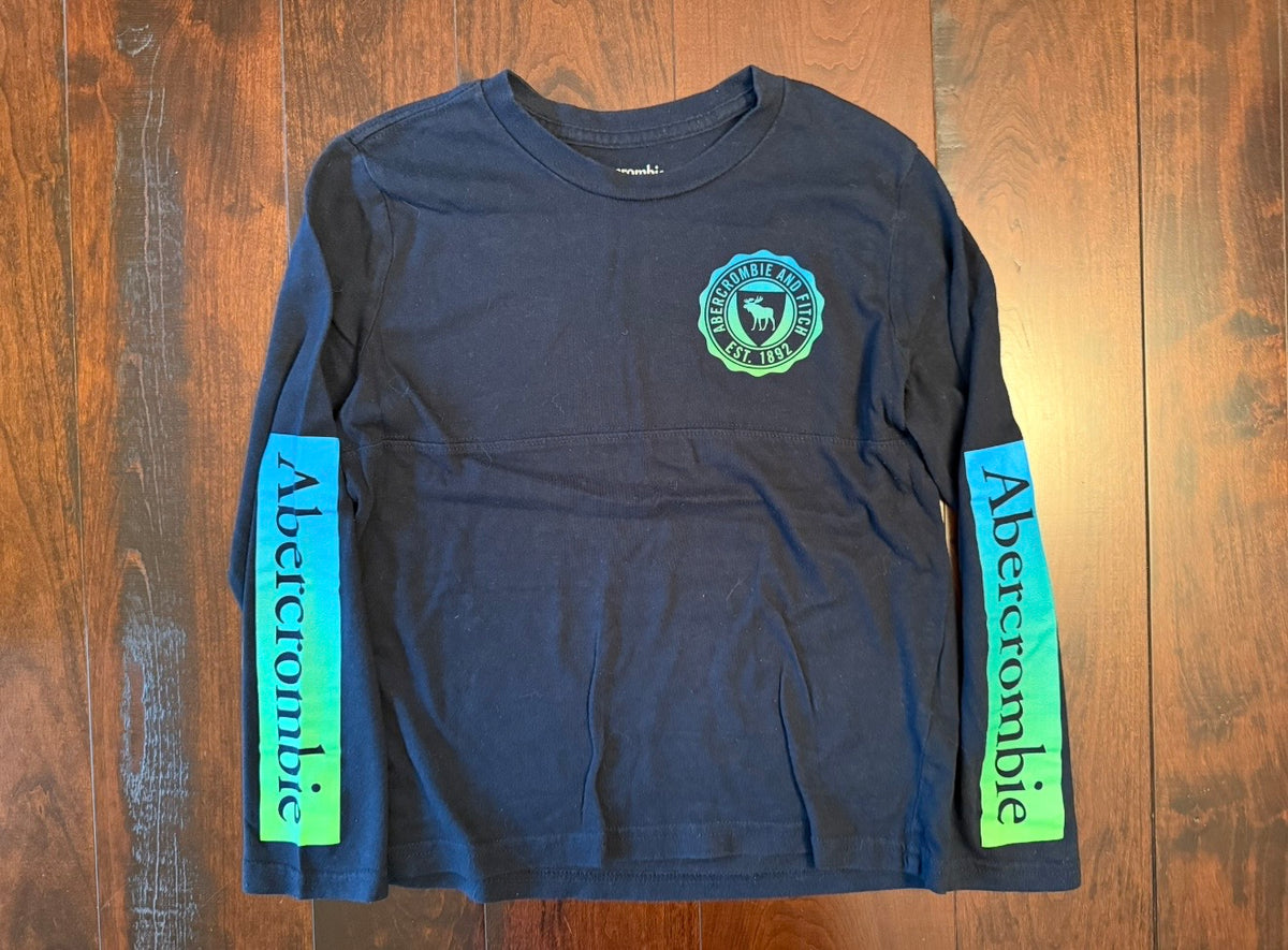 #28 Abercrombie Black Long-Sleeve Tshirt - Boys 7/8
