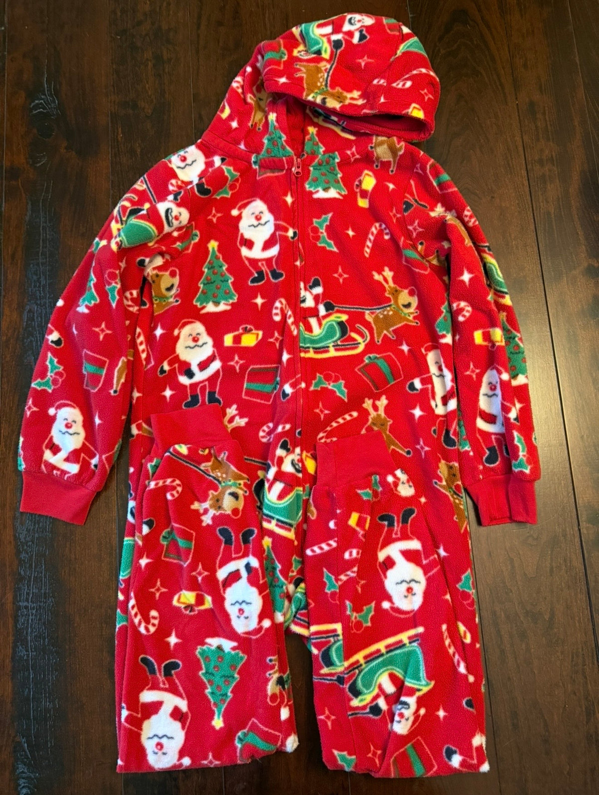 #28 Children's Place Christmas Fleece Onesie PJs - Kids Medium 7/8