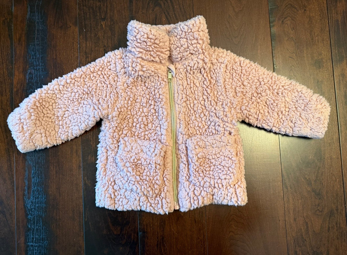 #28 H&M Pink Sherpa Jacket - Girls 6-9 Months