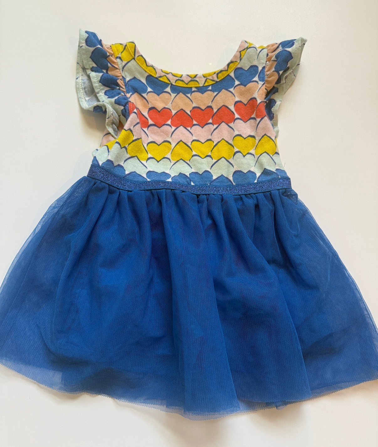#116 cat and jack heart blue dress girls size 12 months