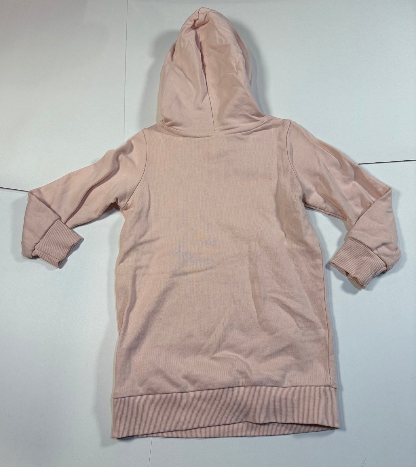 #180 Girls 100 US 4 Hanna Anderson Pale Pink Hoodie Dress