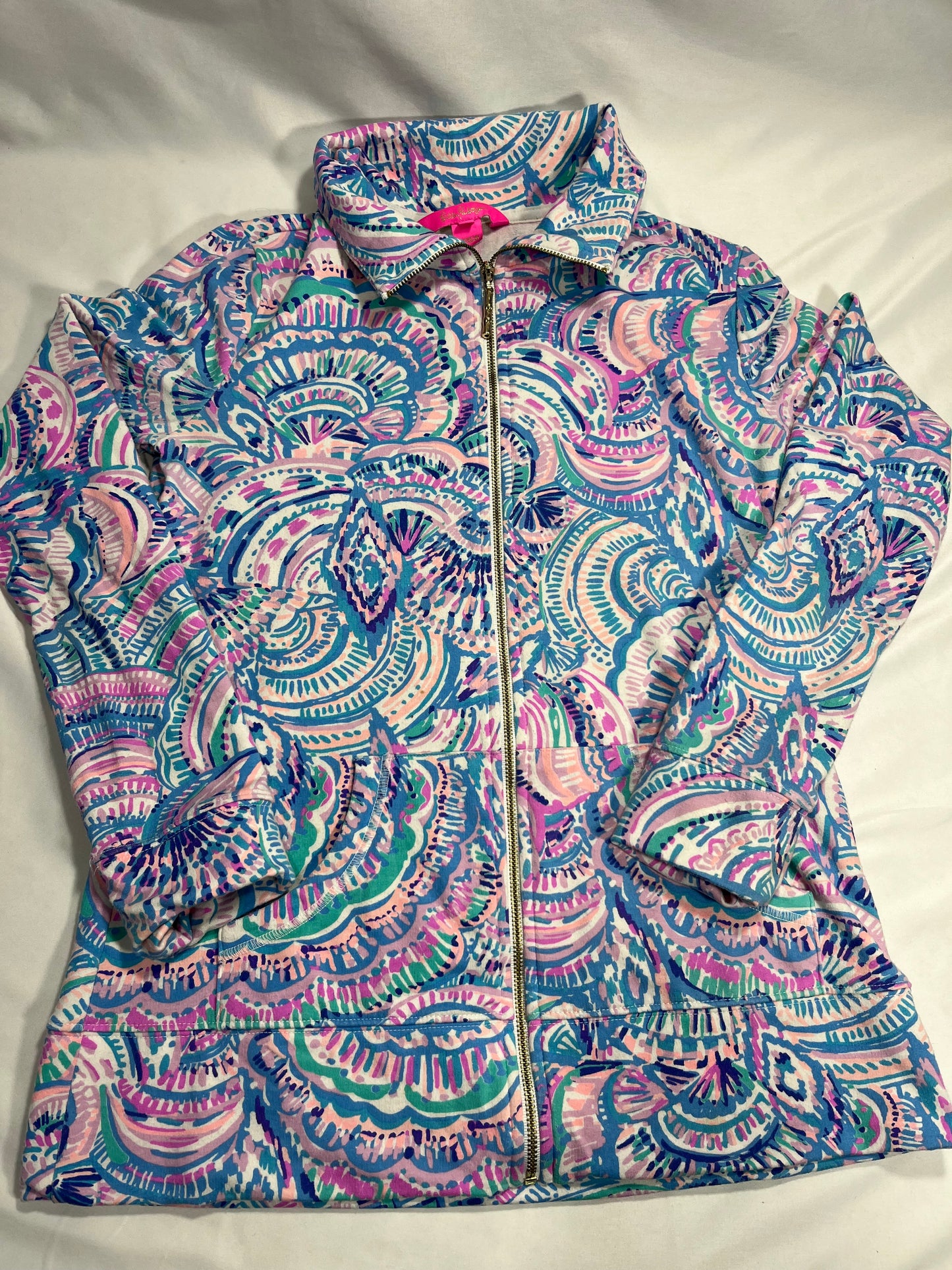 #150 Lilly Pulitzer popover sweatshirt xxs full zip pink