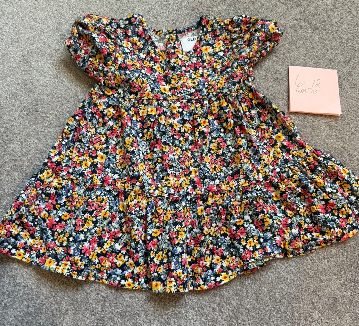 #116 Old Navy floral dress girls 6-12 months