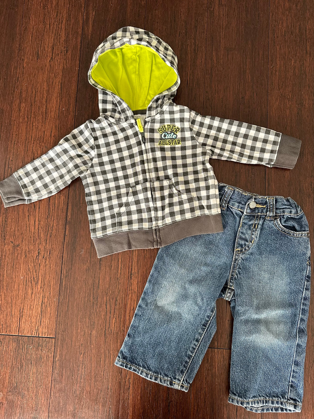 Seller 42, Carters zip hoodie & Place jeans, Boys Size 9-12M