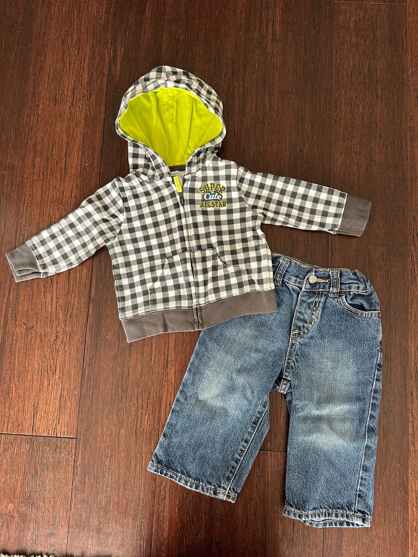 Seller 48, Carter's Hoodie / Place Jeans Outfit, 9-12M *REDUCED*