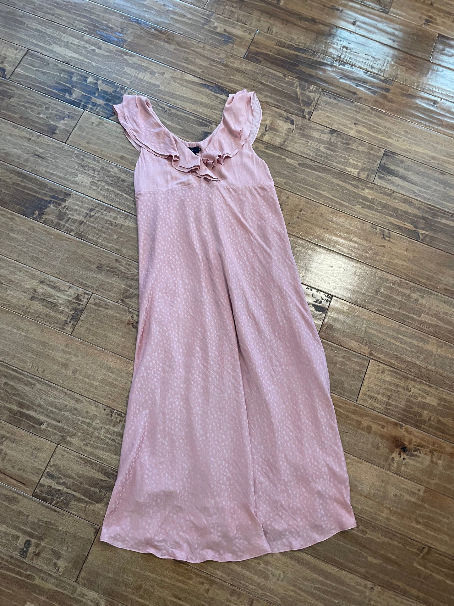 #199 REDUCED Maternity Hatch pink silk dress size 2(4-6) EUC