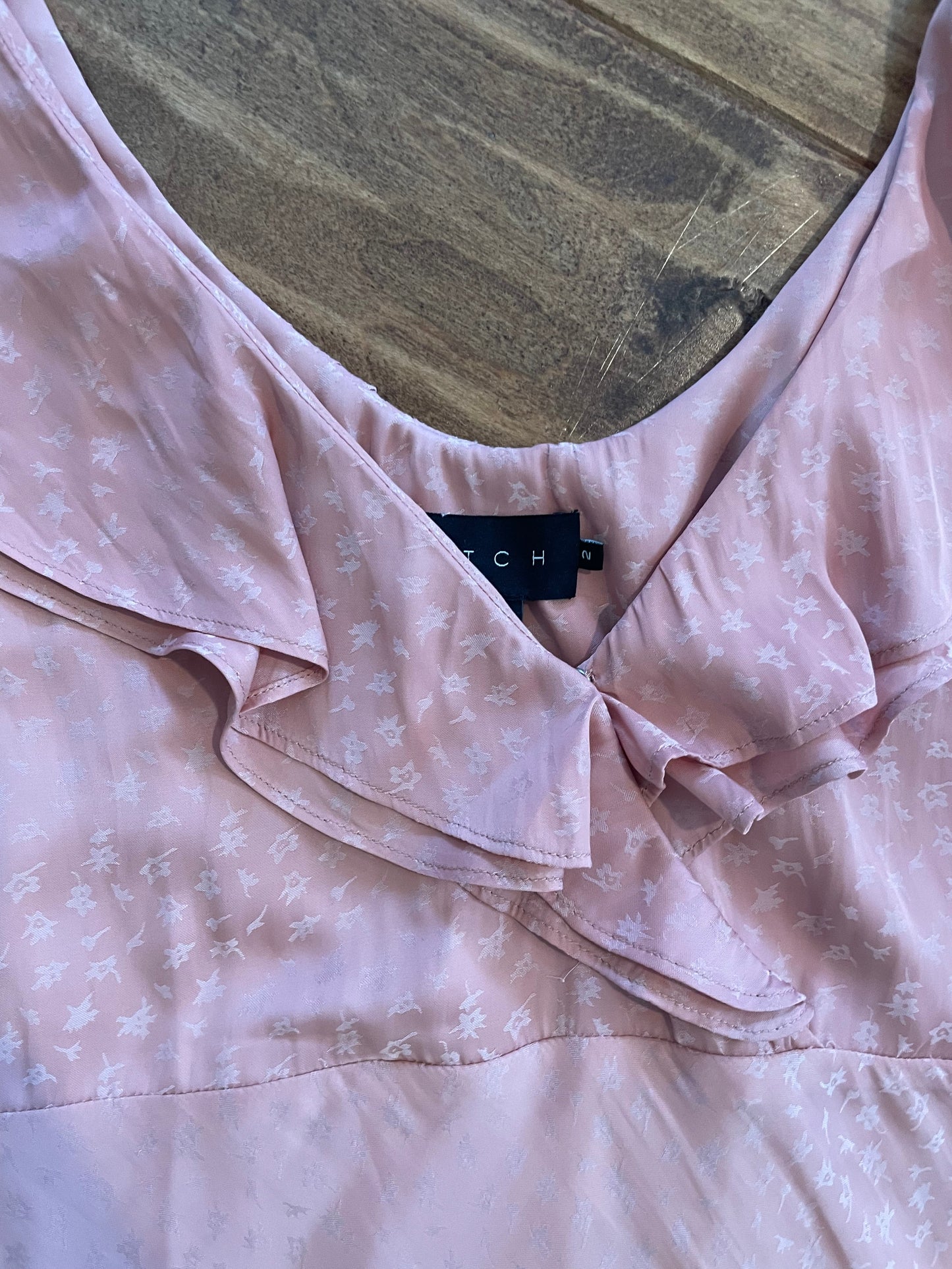 #199 REDUCED Maternity Hatch pink silk dress size 2(4-6) EUC