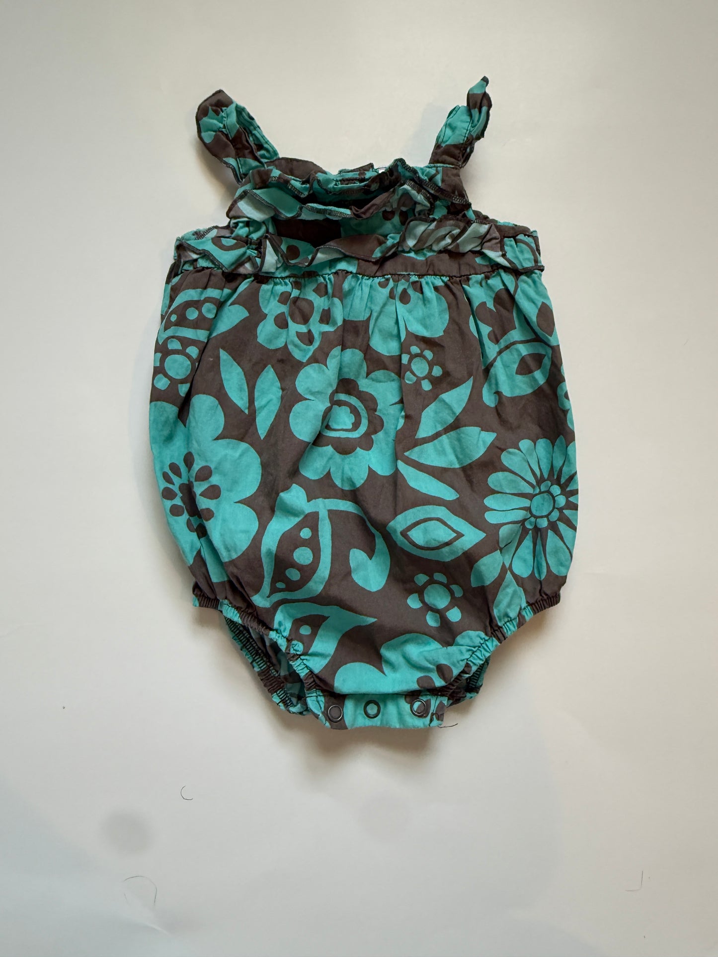 #116 Carter’s teal and gray romper girls 18 months