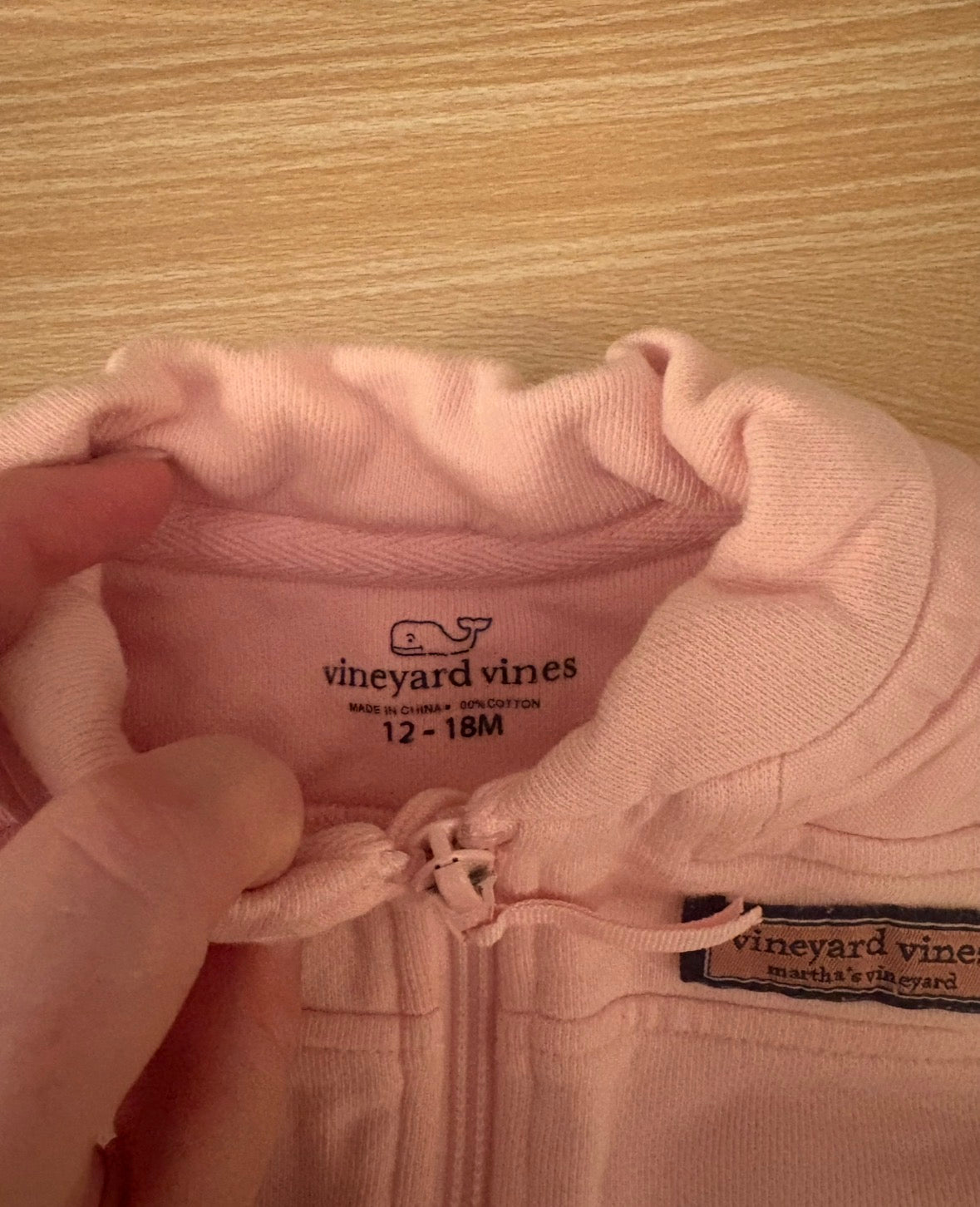 Seller 196 Baby Girl Vineyard Vines Light Pink 1/4 zip 12-18 Months
