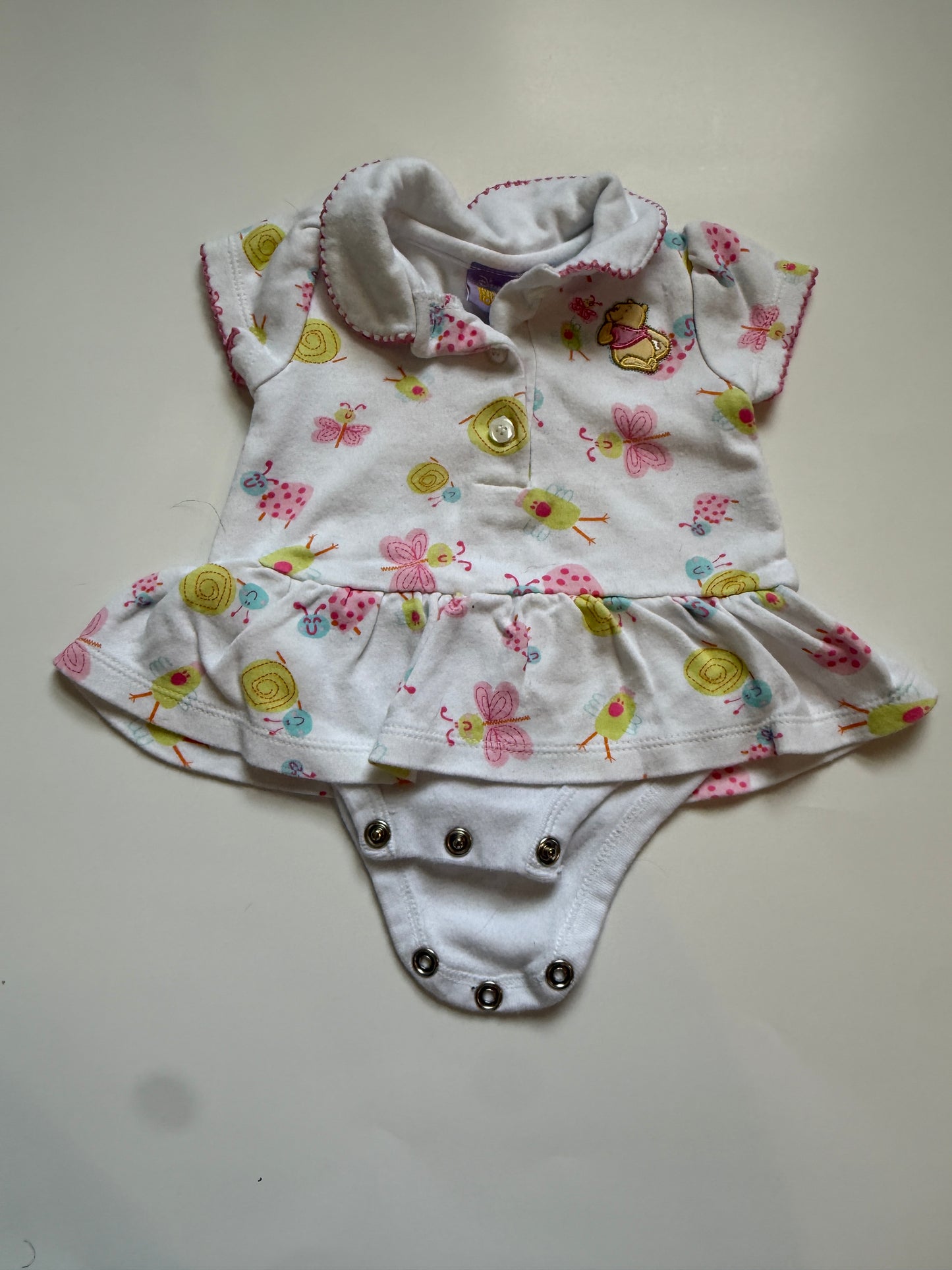 #116 Disney Winnie the Pooh skirted onesie girls 0-3 months
