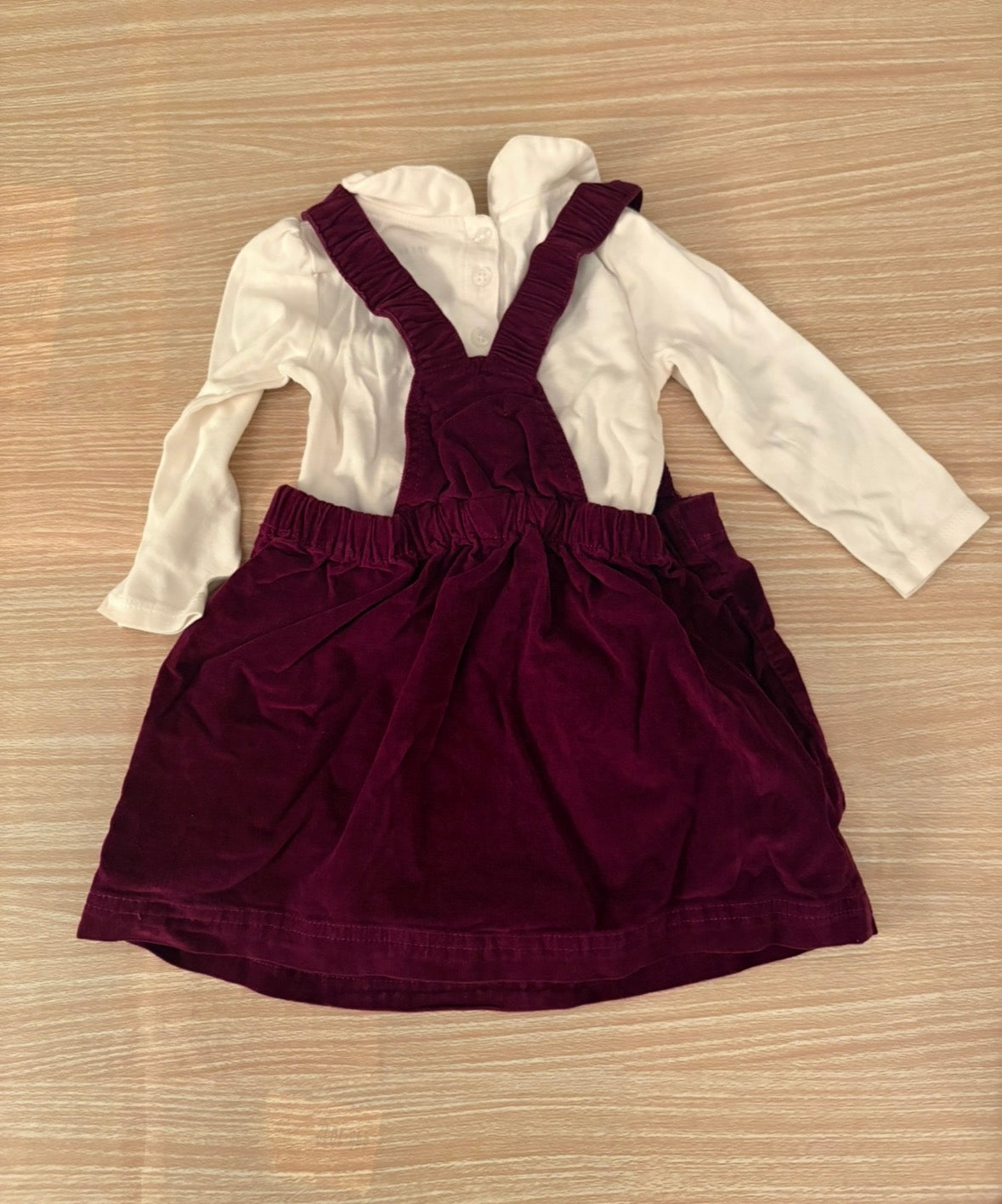 Seller #196 Baby Girl Purple Joe Fresh Purple Corduroy Jumper dress with peter pan collar long sleeve onesie Outfit 12-18 months