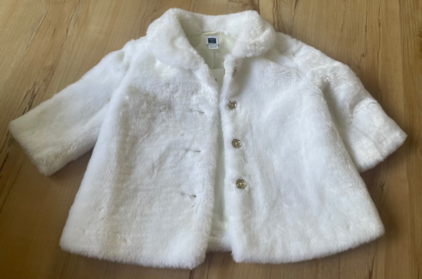 Seller 202 - Janie and Jack - NEW - white coat - size 0-6 mo