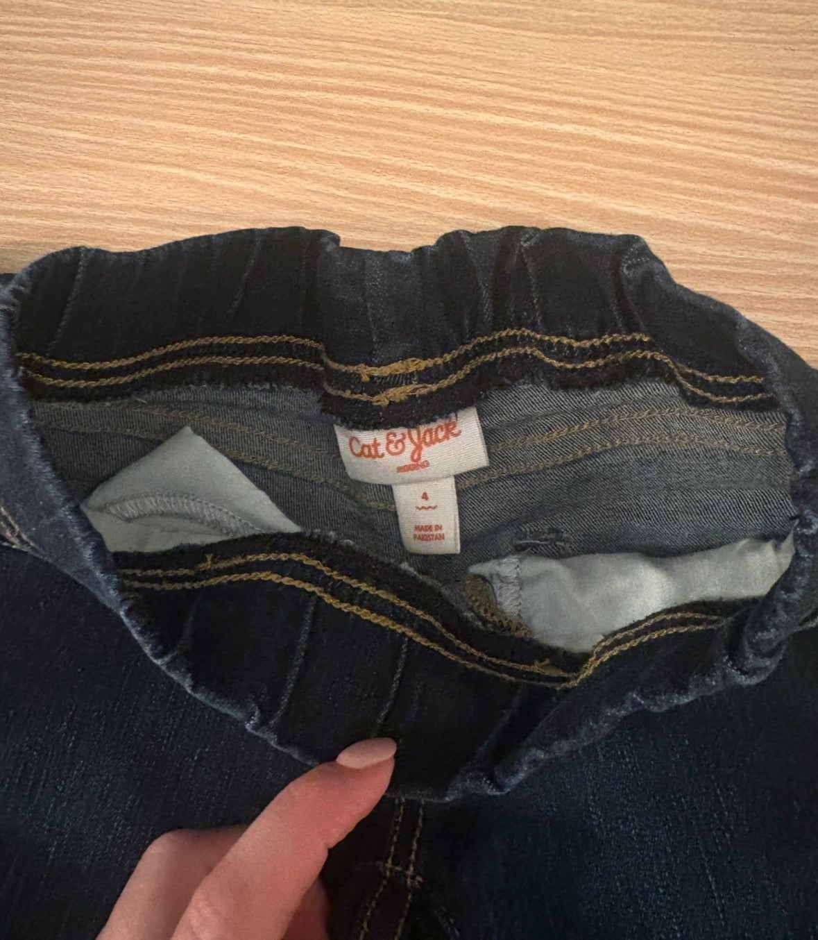 Seller 196 Girls Cat & Jack Dark Wash Pull on Jeans Skinny Leg Size 4