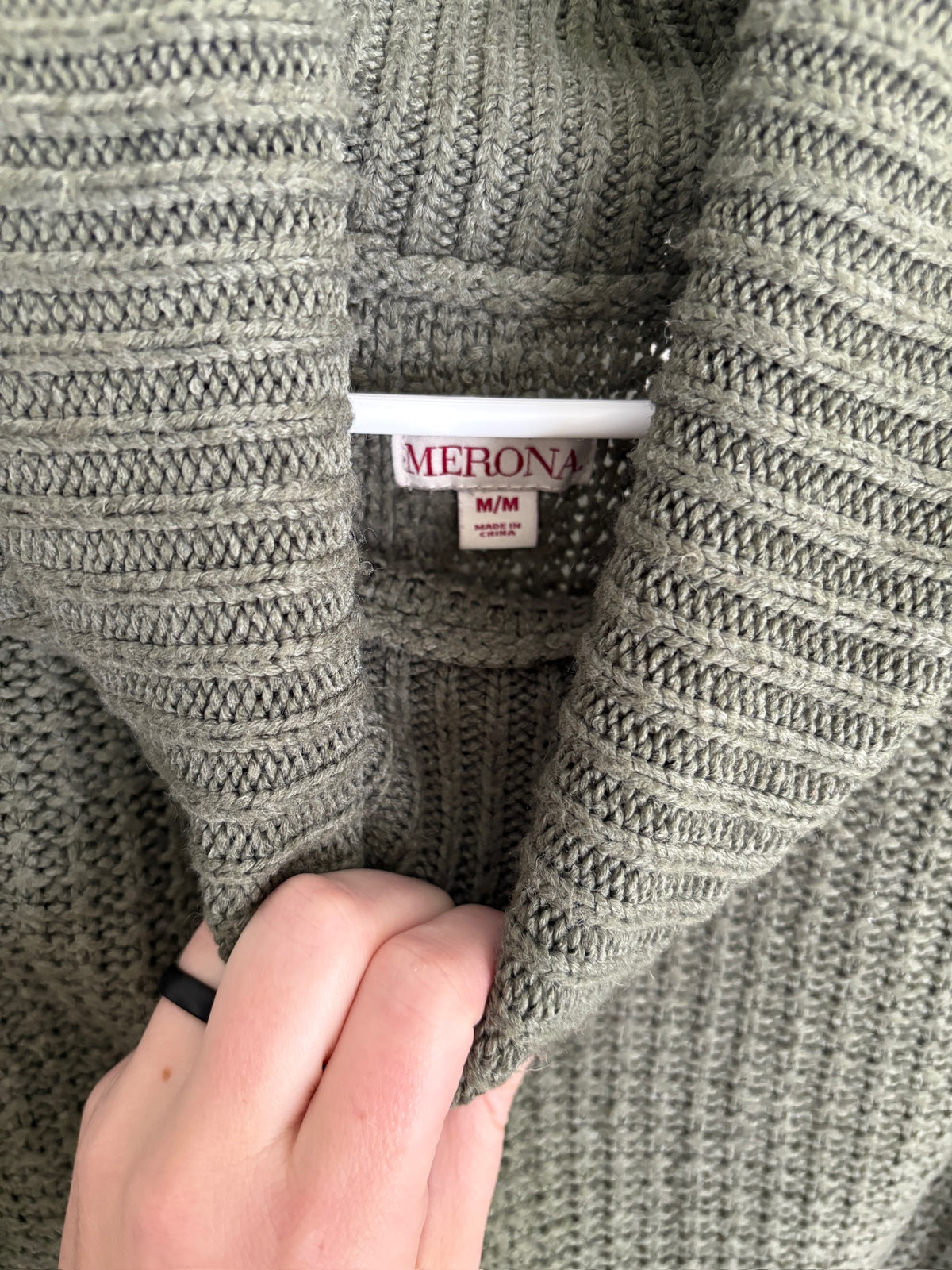 Seller #105 - Women's Medium Merona Olive Green Cowl Neck Sweater GUC