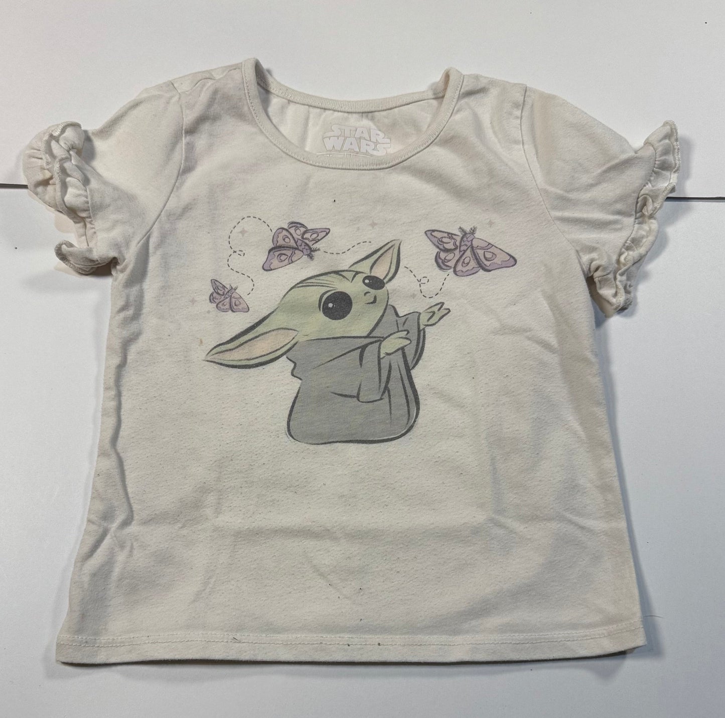 #180 Girls 5 Baby Yoda Hoodie Shirt and Tulle Skirt Set