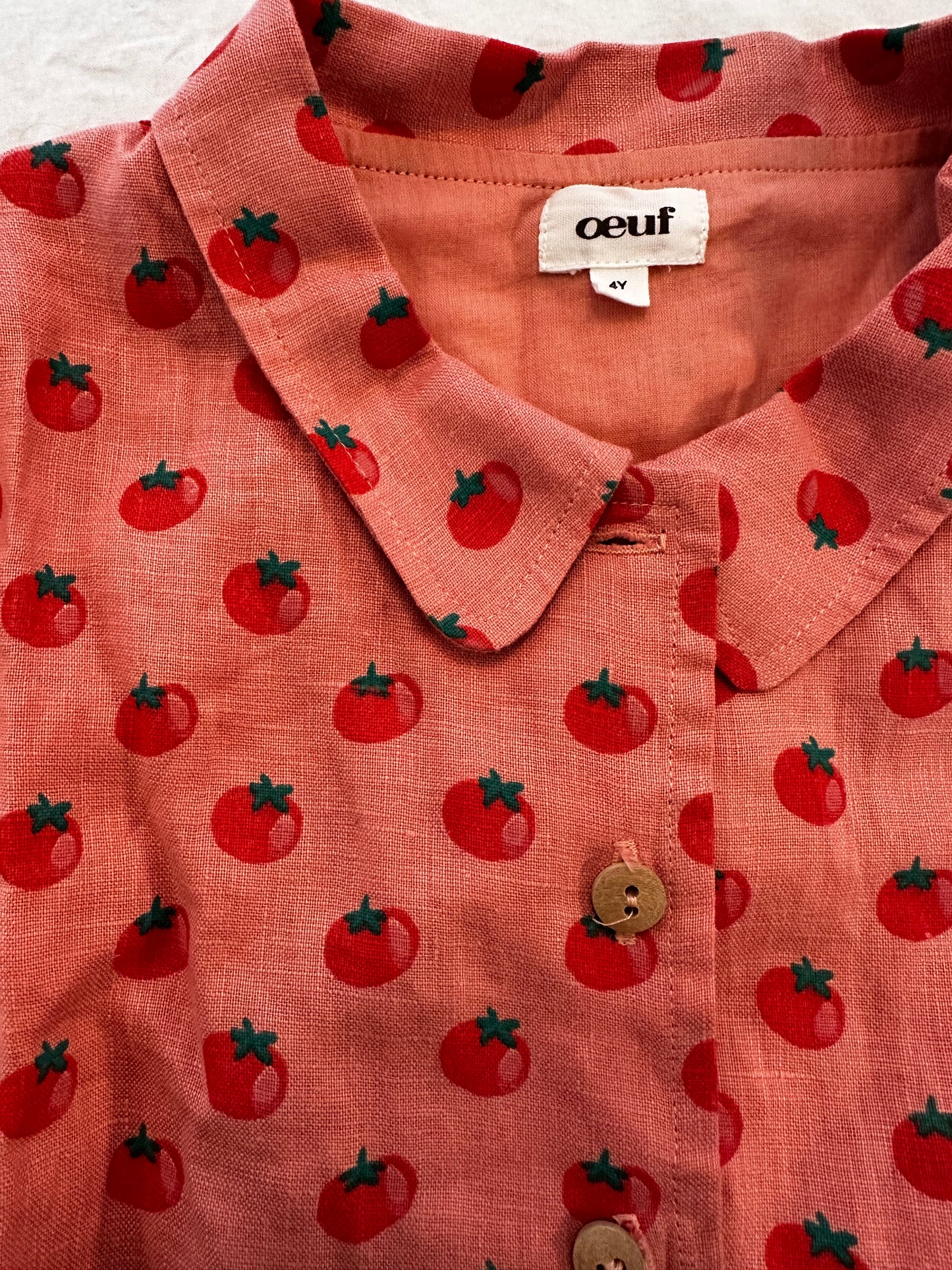 #30 Oeuf Tomato Linen Light Jacket - EUC - 4Y
