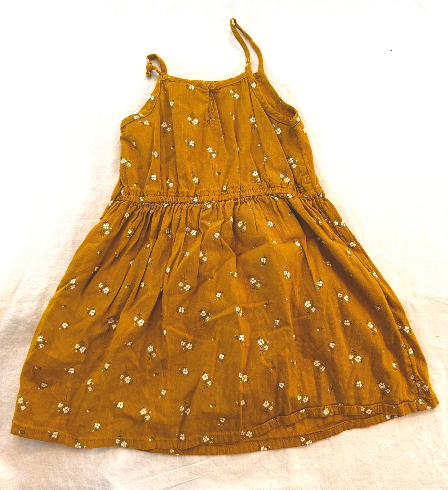 #30 Old Navy Mustard Floral Dress - GUC - 4T