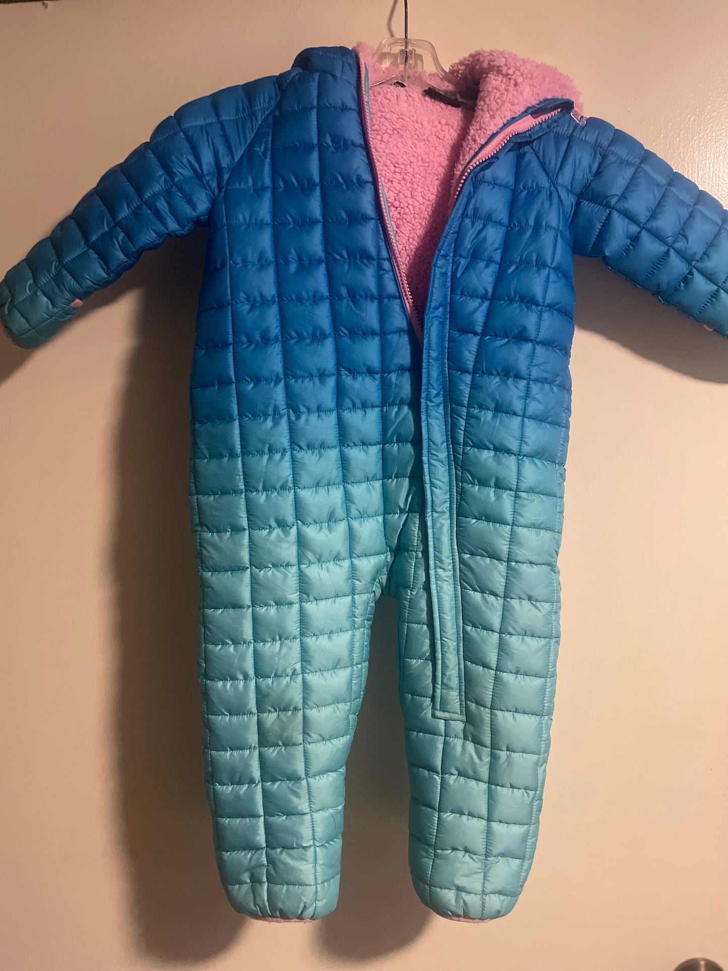 #177 Snozu 24 Month Blue and Pink Lined Girl's Snowsuit (runs big)