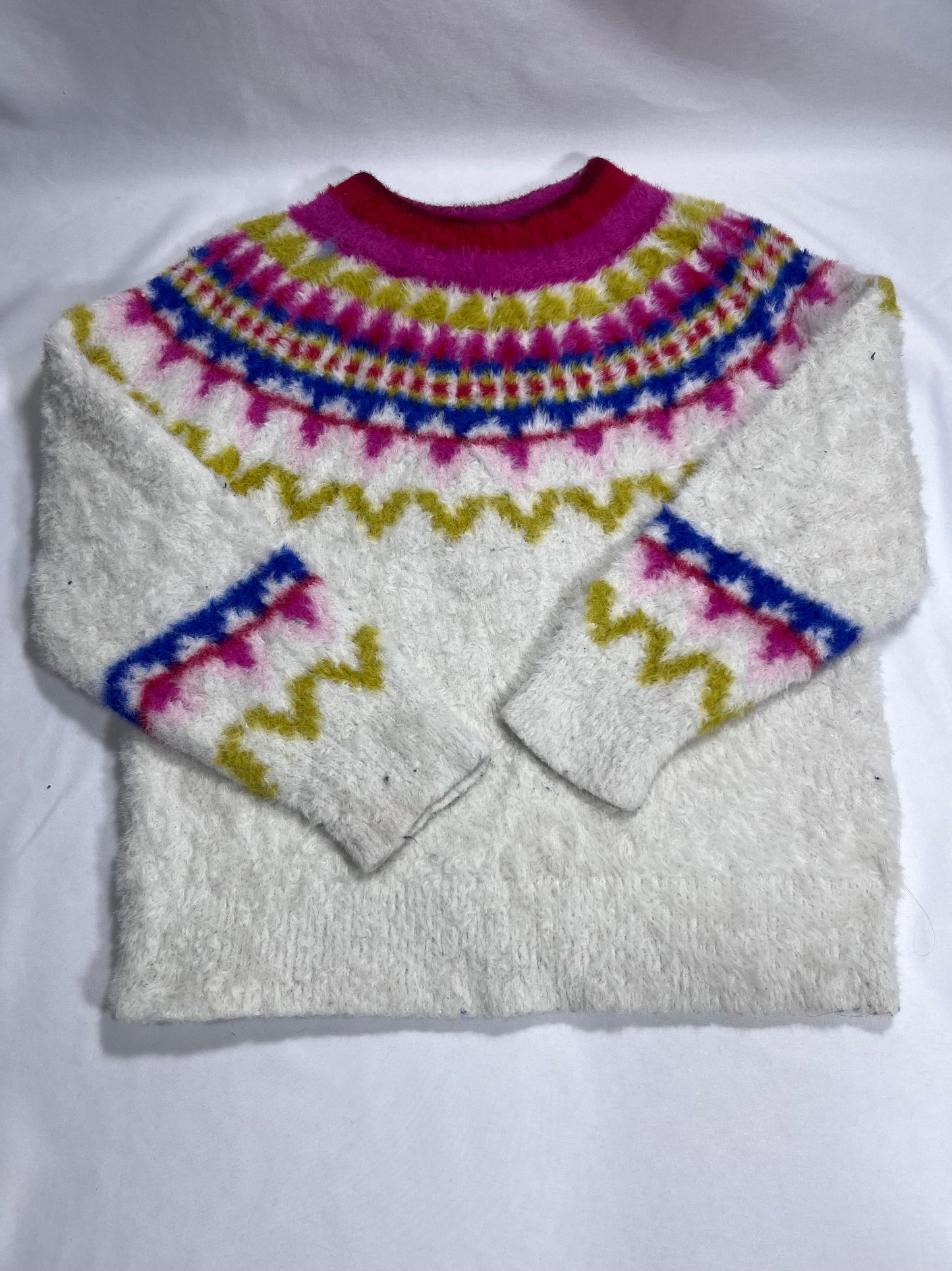 100B Hanna Andersson girls size 5 sweater pink fair isle