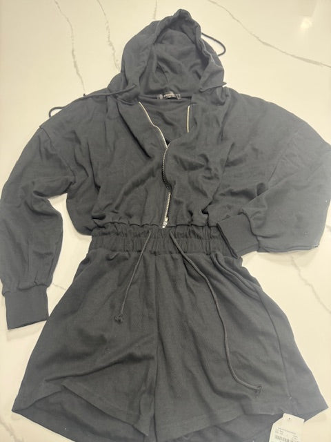 #222 Storets 100% Cotton Leslie Zip-Up Hoodie Romper Women's S/M (NWT)