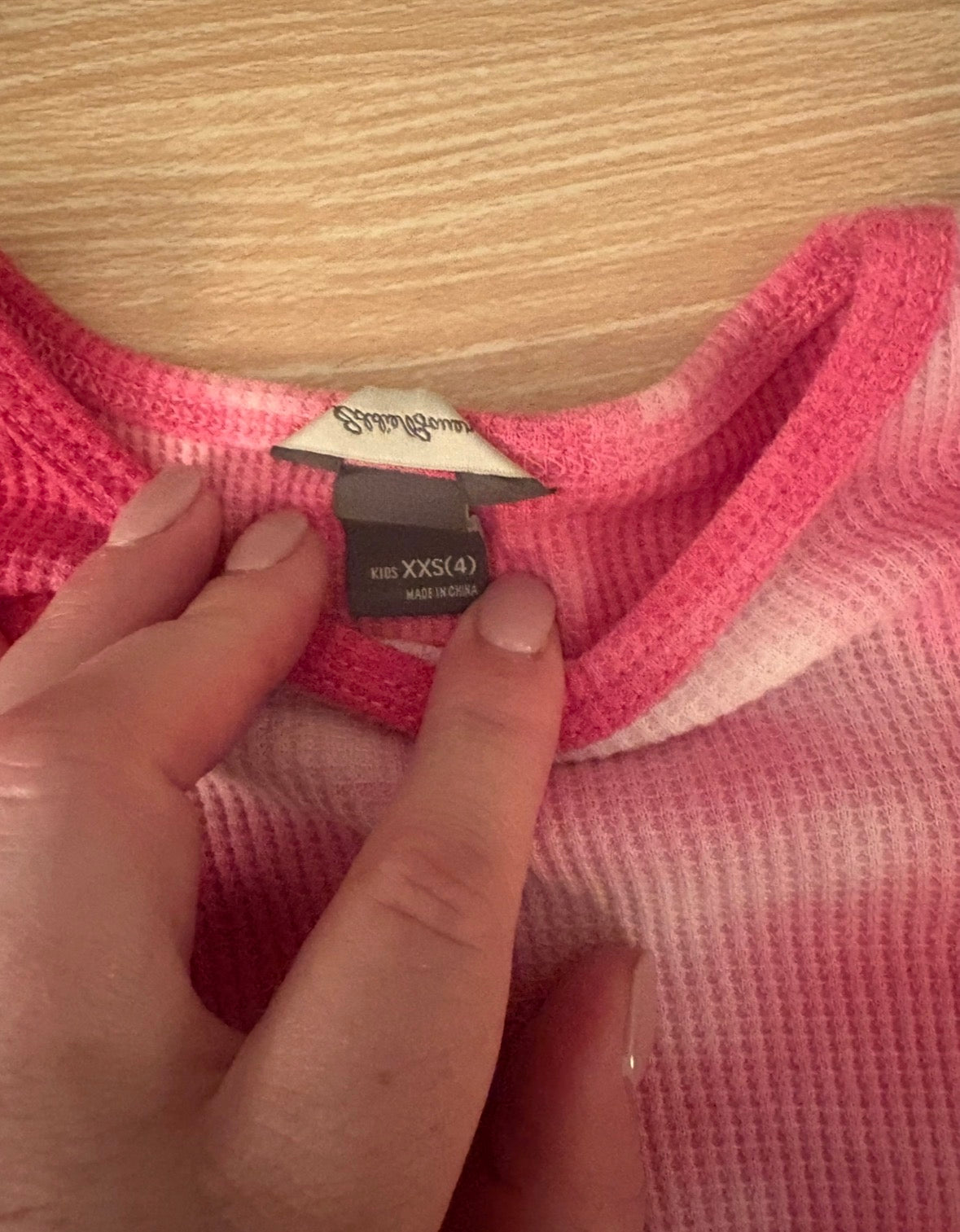 Seller 196 Eddie Bauer Cropped Pink Tie Dyed Thermal Size 4