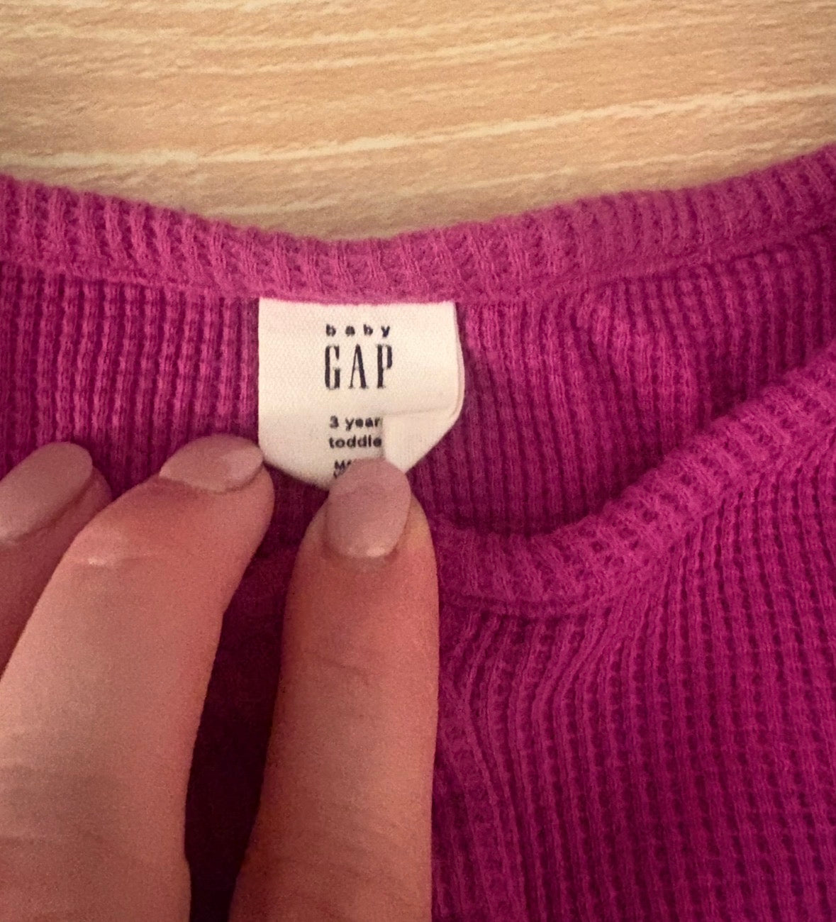 Seller 196 Girls Baby Gap Purple Waffle Henley Size 3 Toddler