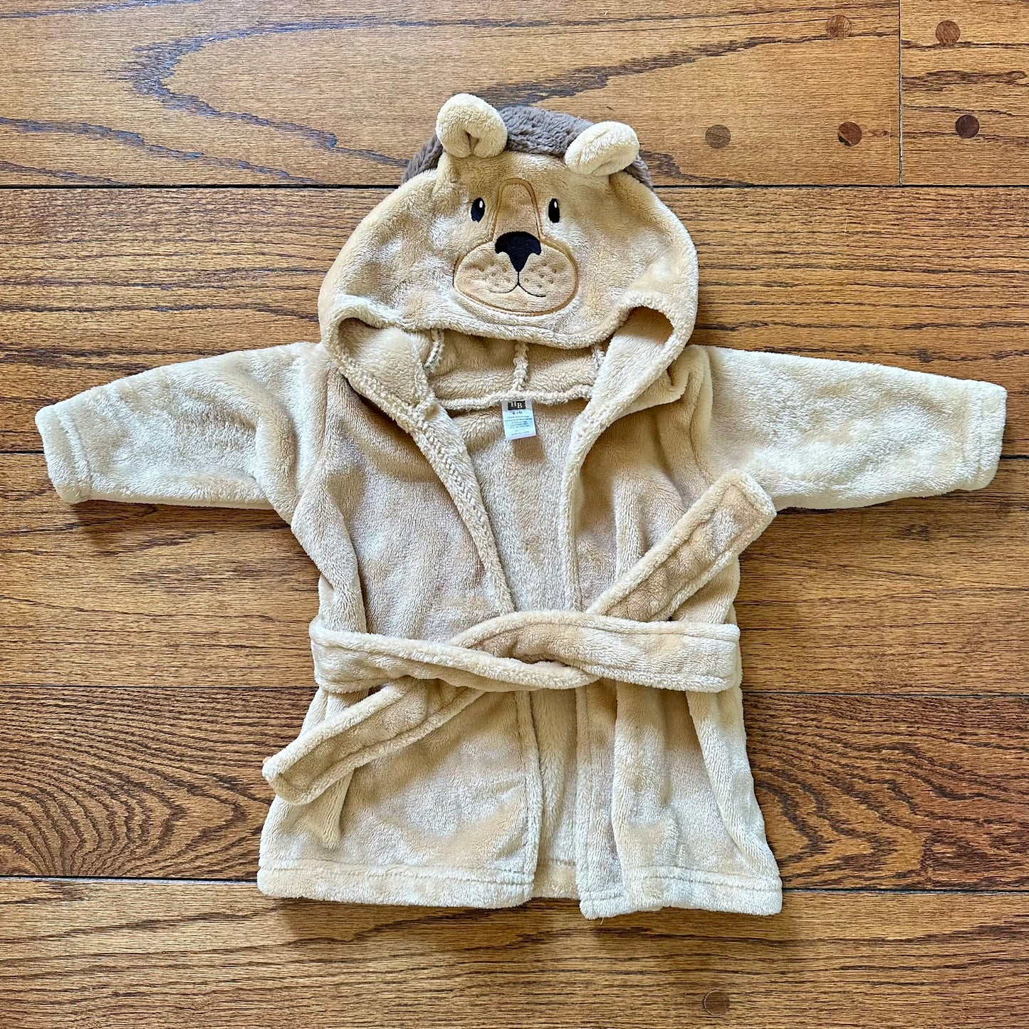 #95 EUC Hudson Baby Hooded Lion Plush Blanket / Robe, size 0-9 months