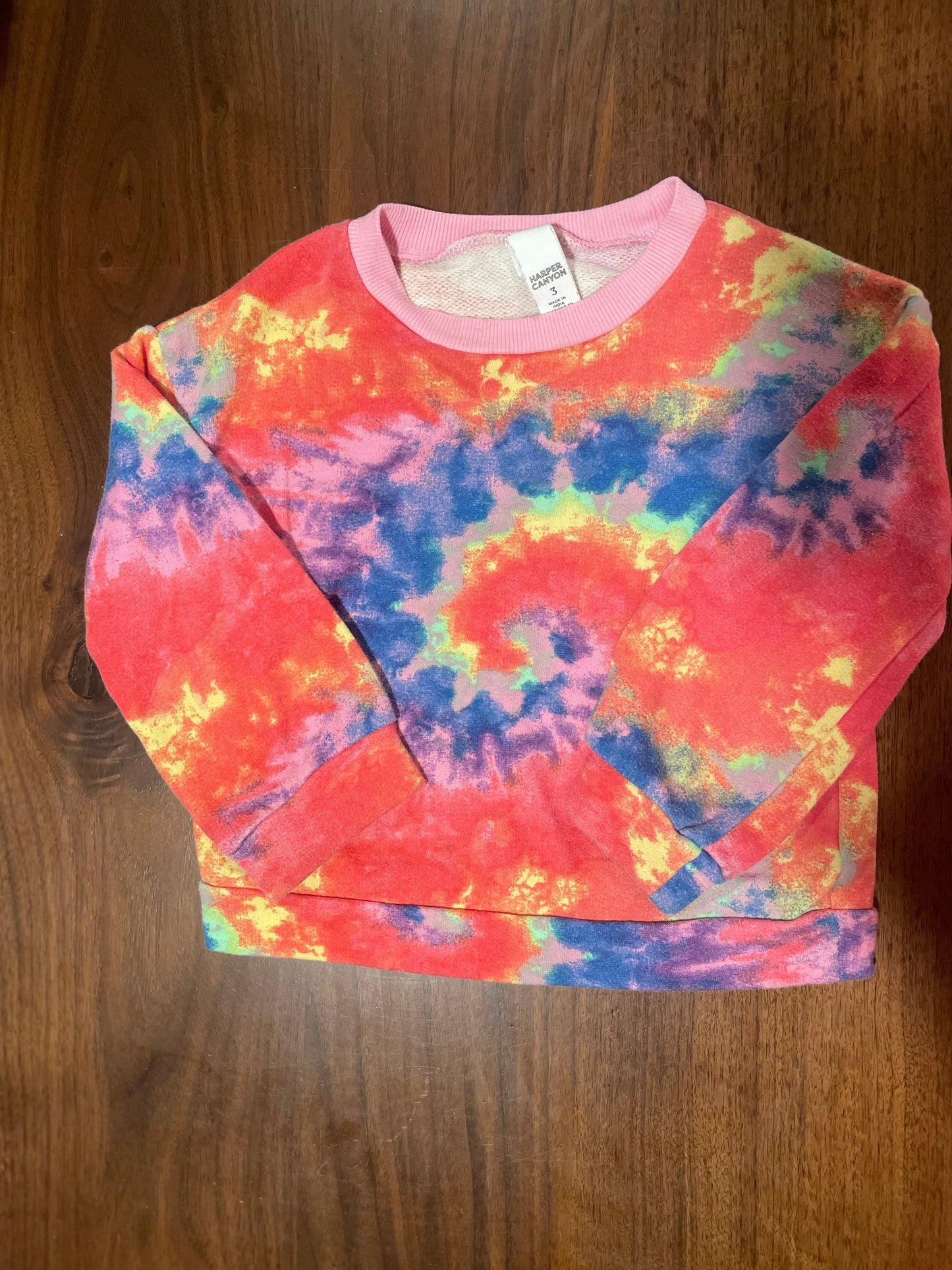#177 Harper Canyon Tie-Dye Girls Sweatshirt Size 3